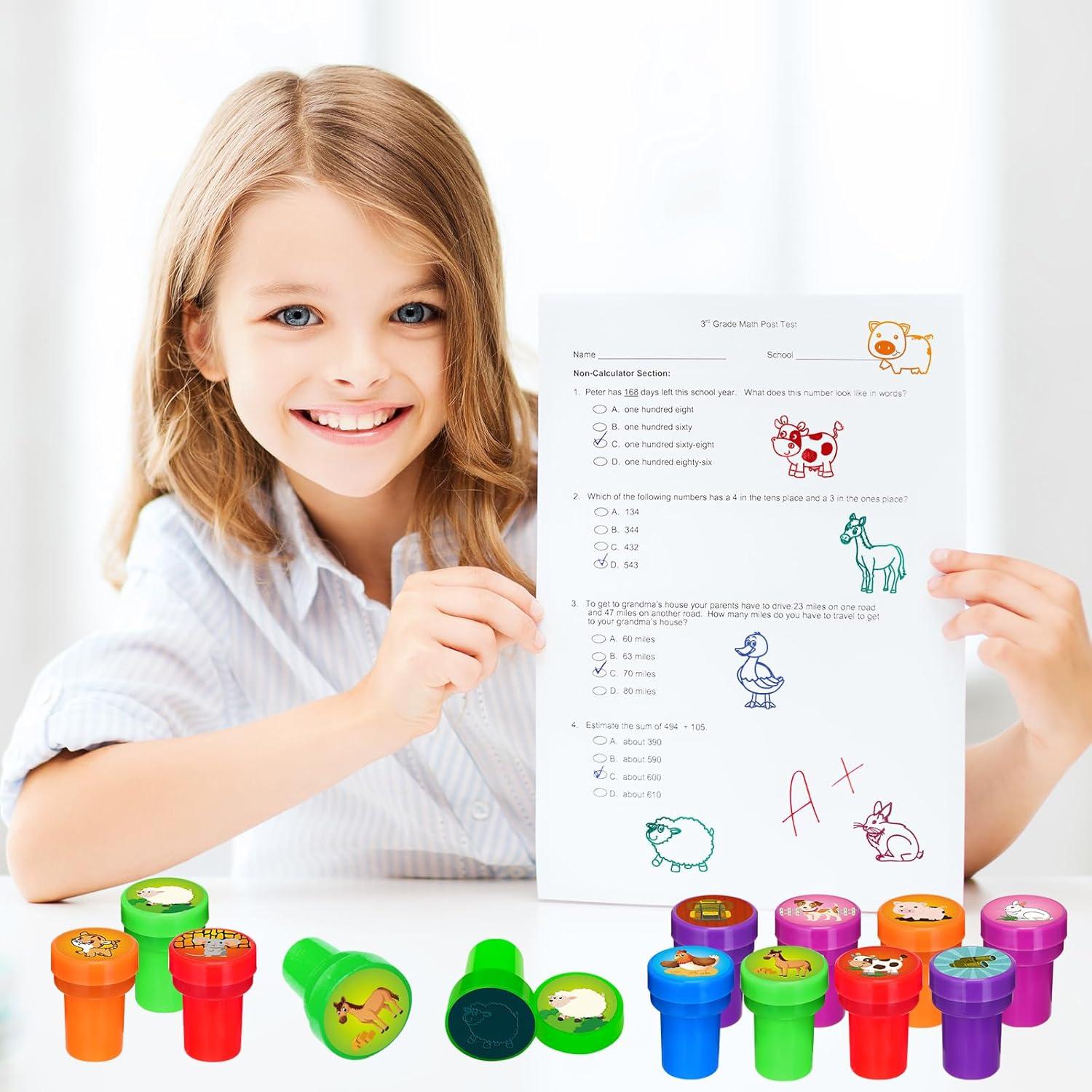 Sellos de Animales de Granja Cinrobiye 24 Pcs para Niños