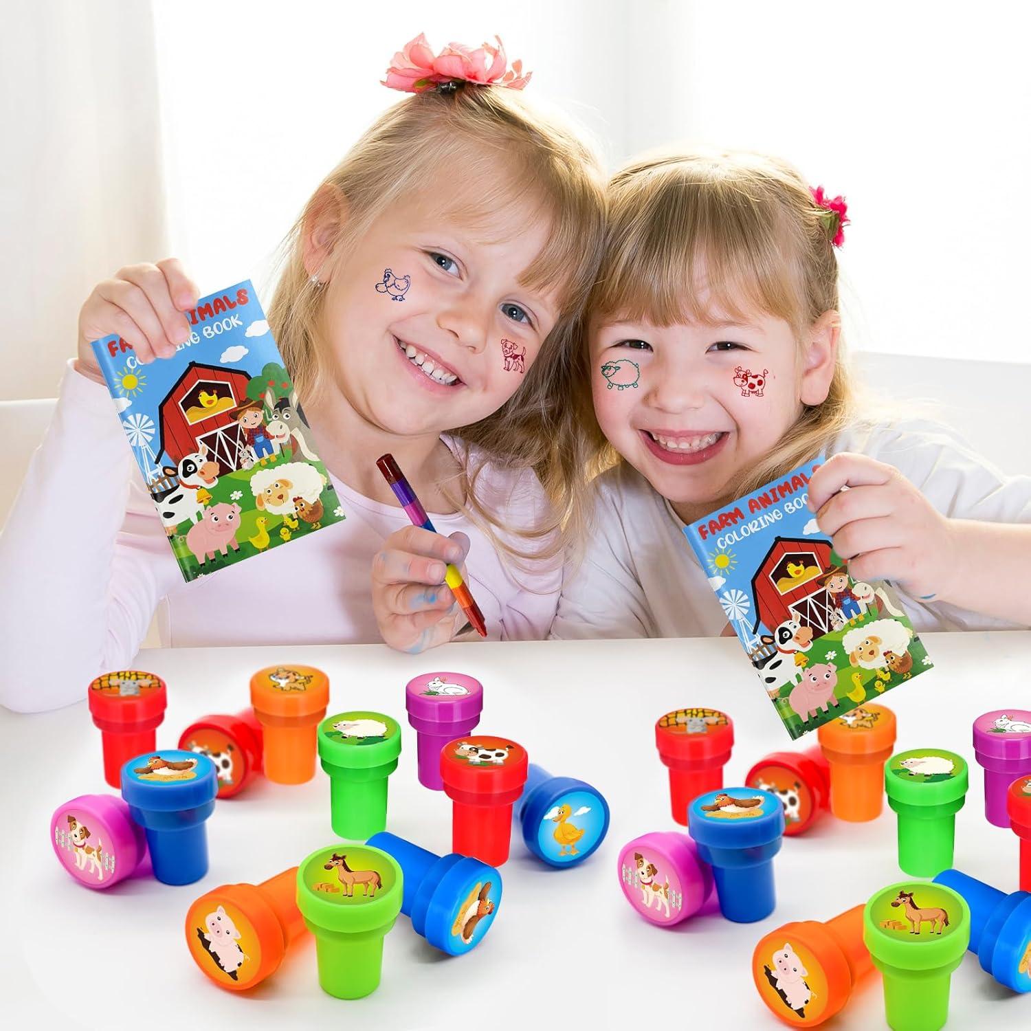 Sellos de Animales de Granja Cinrobiye 24 Pcs para Niños