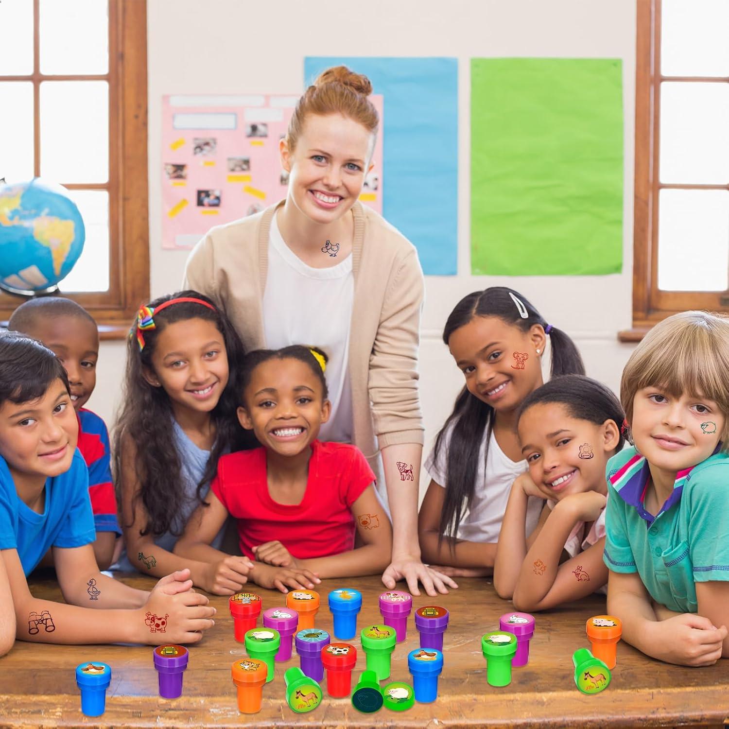 Sellos de Animales de Granja Cinrobiye 24 Pcs para Niños