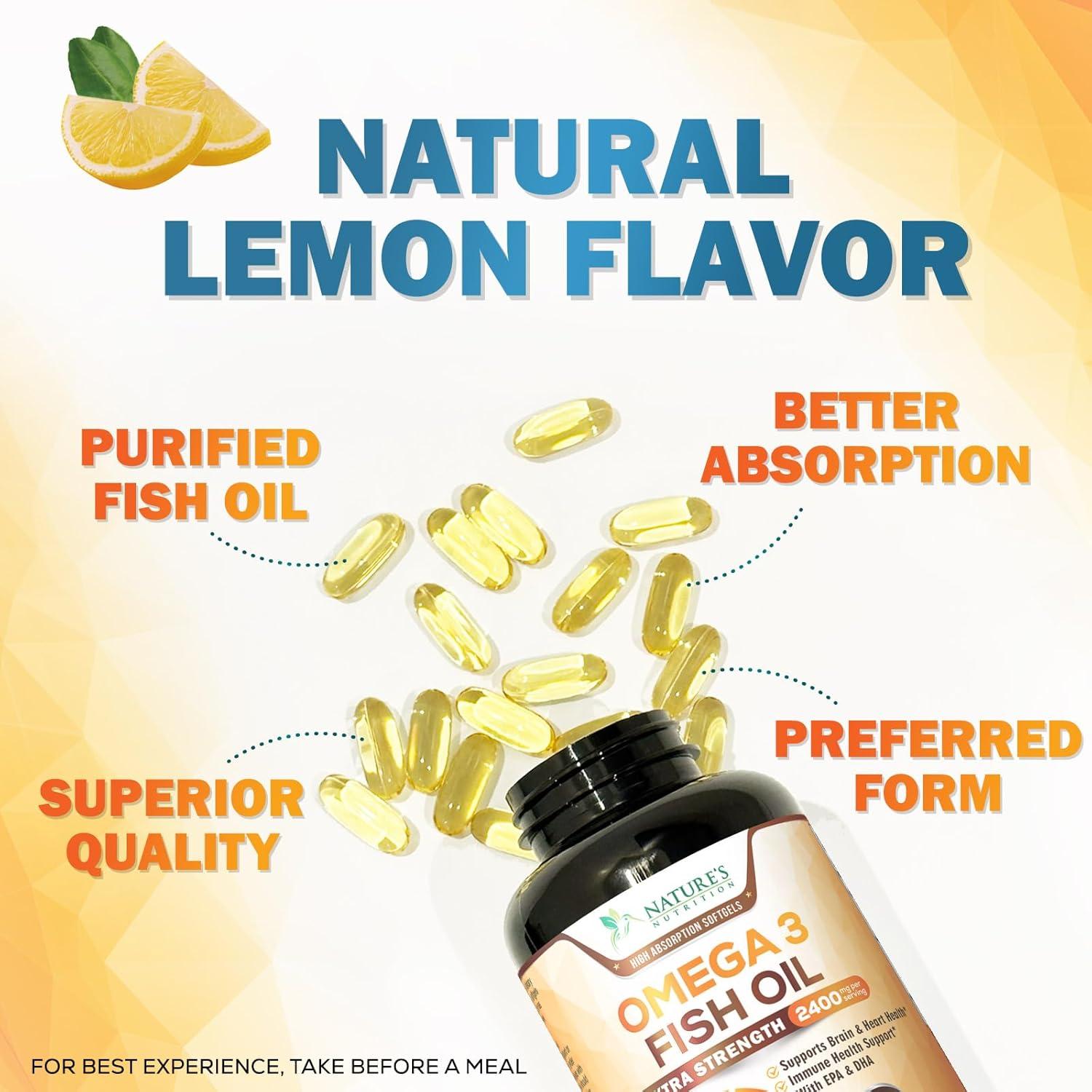 Aceite de Pescado Omega 3 2400 mg Nature's Nutrition - 60 Cápsulas