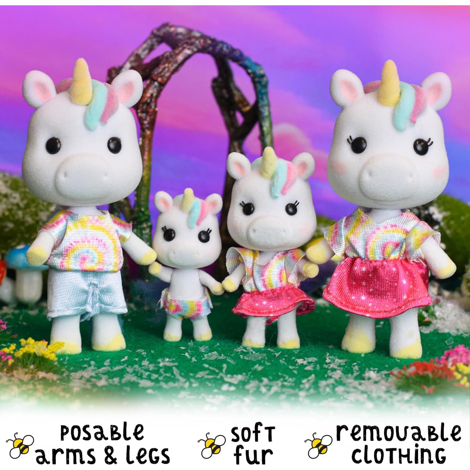 Familia Unicornio Daydreamers Sunny Days 4 Muñecas Aterciopeladas