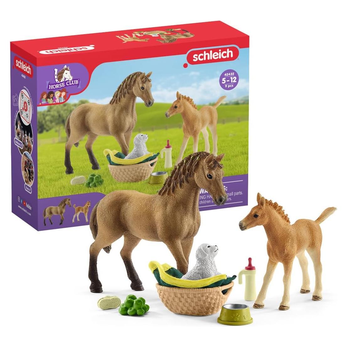 Juego de Cuidado de Caballos Schleich 9 Piezas para Niños