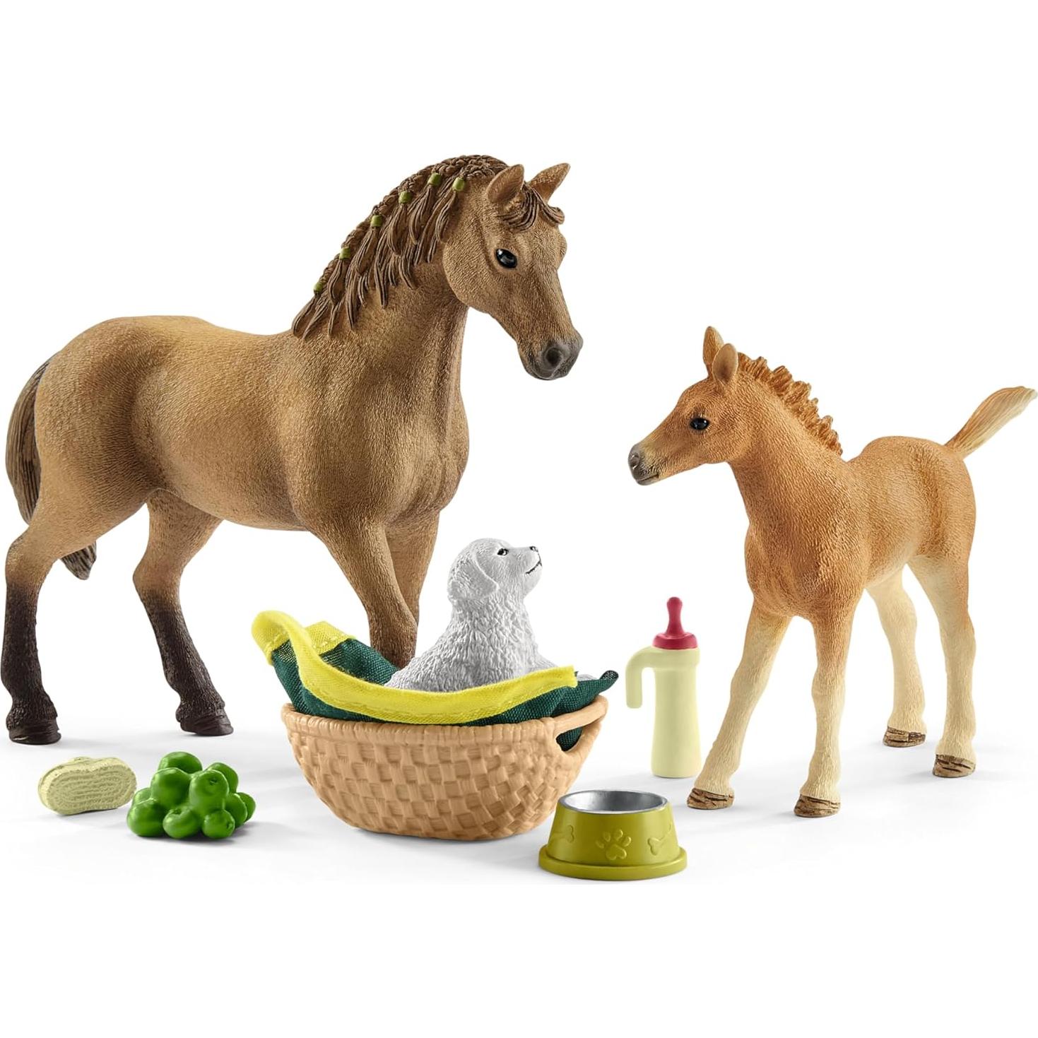 Juego de Cuidado de Caballos Schleich 9 Piezas para Niños