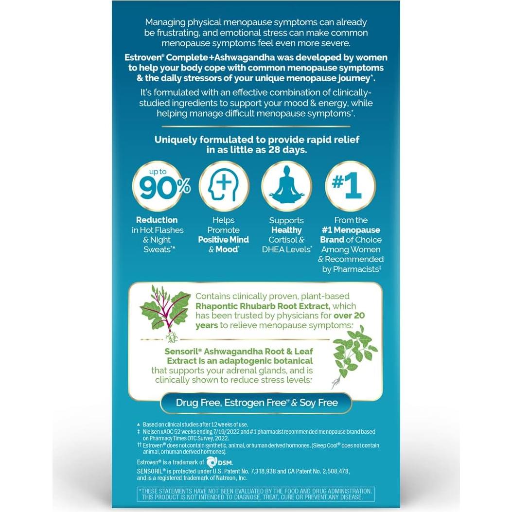 Estroven Completo + Ashwagandha Suplemento Menopausia 60 Comp.