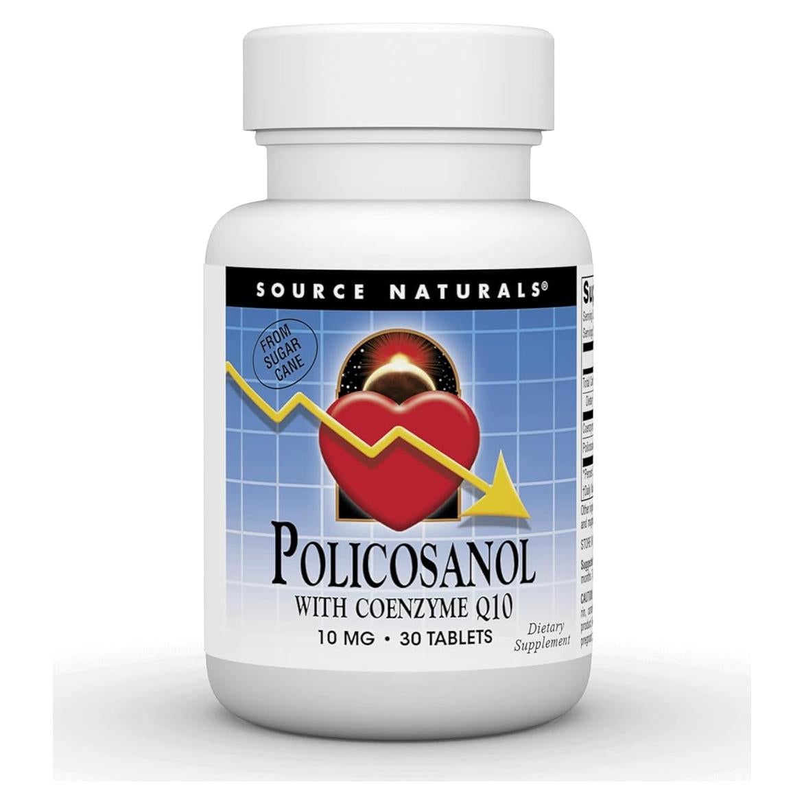 Policosanol Source Naturals con Coenzima Q10 10 mg - 30 Tabletas
