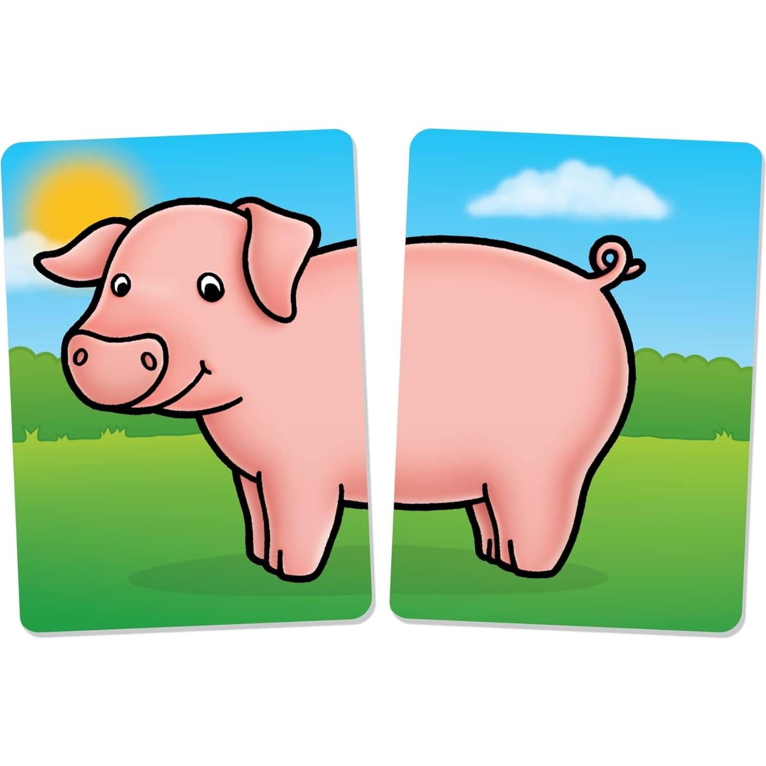 Juego de emparejamiento Moose Cabezas y Colas Granja 12 pares