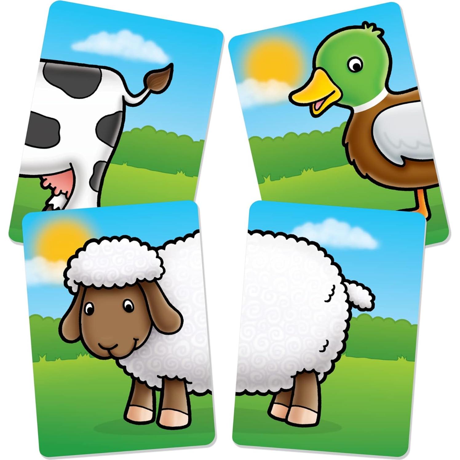 Juego de emparejamiento Moose Cabezas y Colas Granja 12 pares