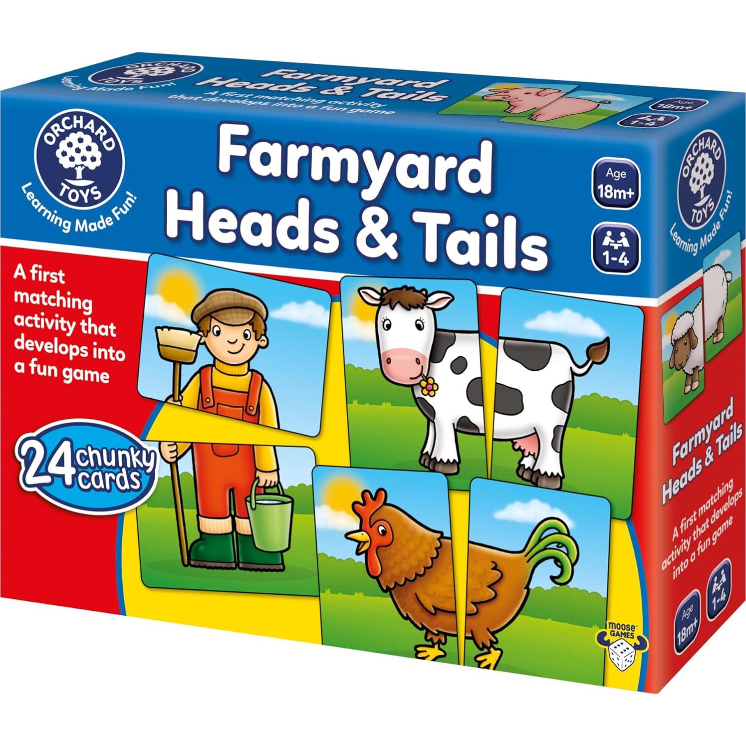 Juego de emparejamiento Moose Cabezas y Colas Granja 12 pares