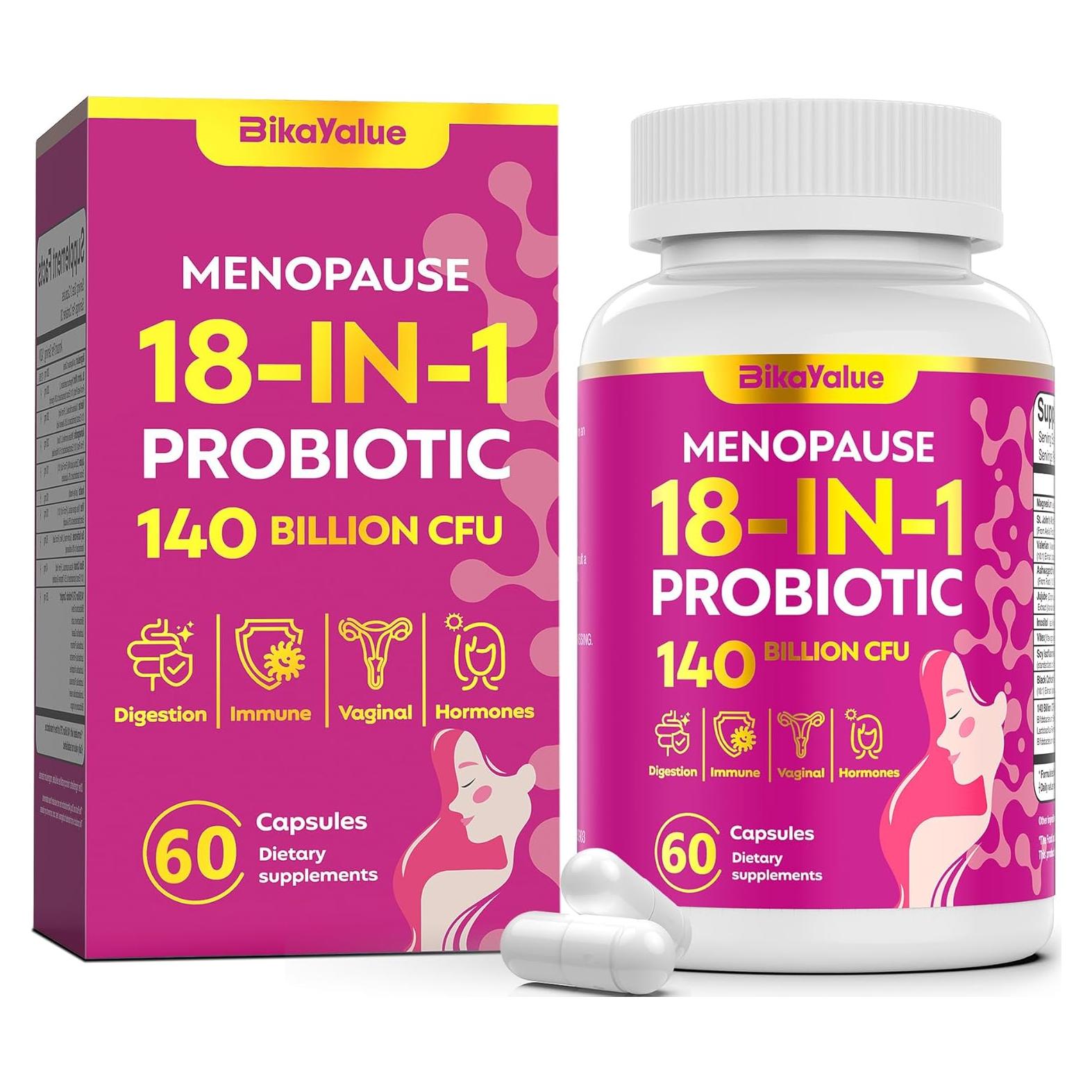 Suplemento Menopausia BIKAYALUE 60 Cápsulas 18 en 1 Probioticos