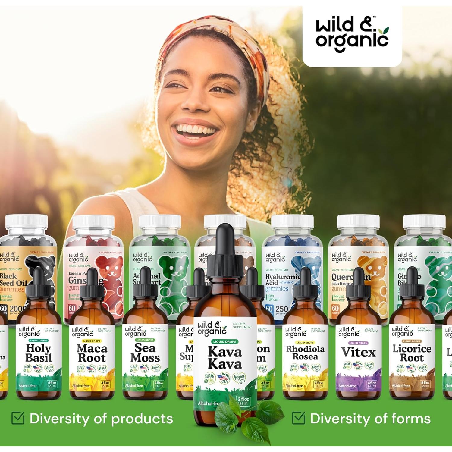 Tintura de Kava Kava Silvestre y Orgánico 400 mg - Gotas Veganas