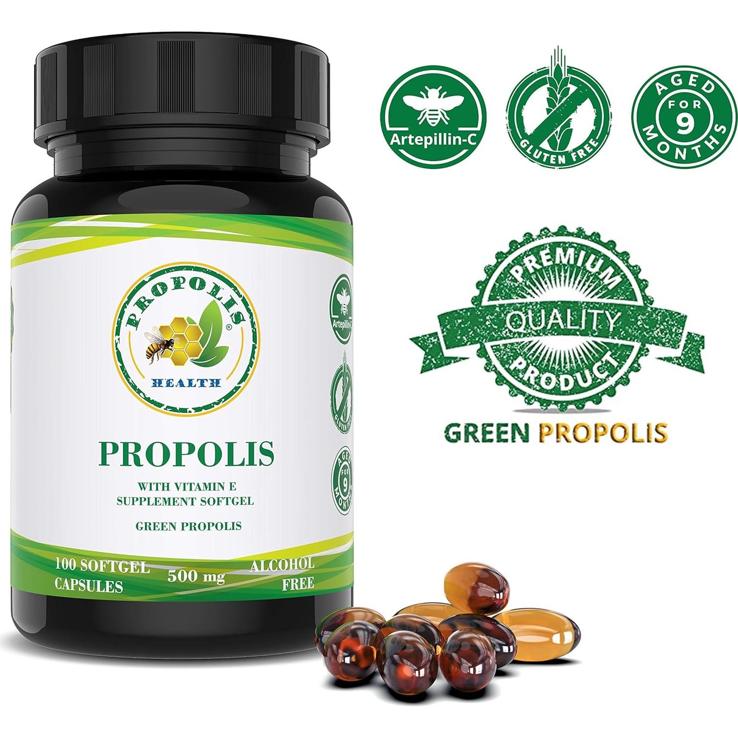 Cápsulas de Propóleos Salud Propolis 1000mg con Vitamina E
