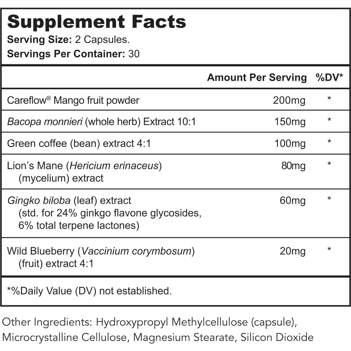Mind Renew Suplemento Cerebral Bright Naturals 60 Cápsulas