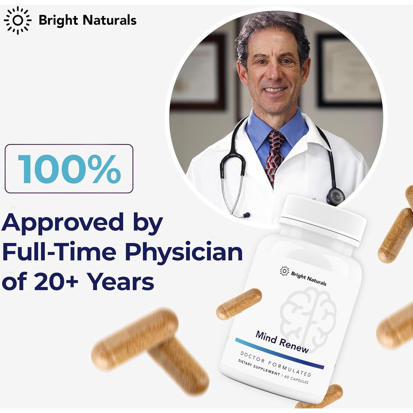 Mind Renew Suplemento Cerebral Bright Naturals 60 Cápsulas