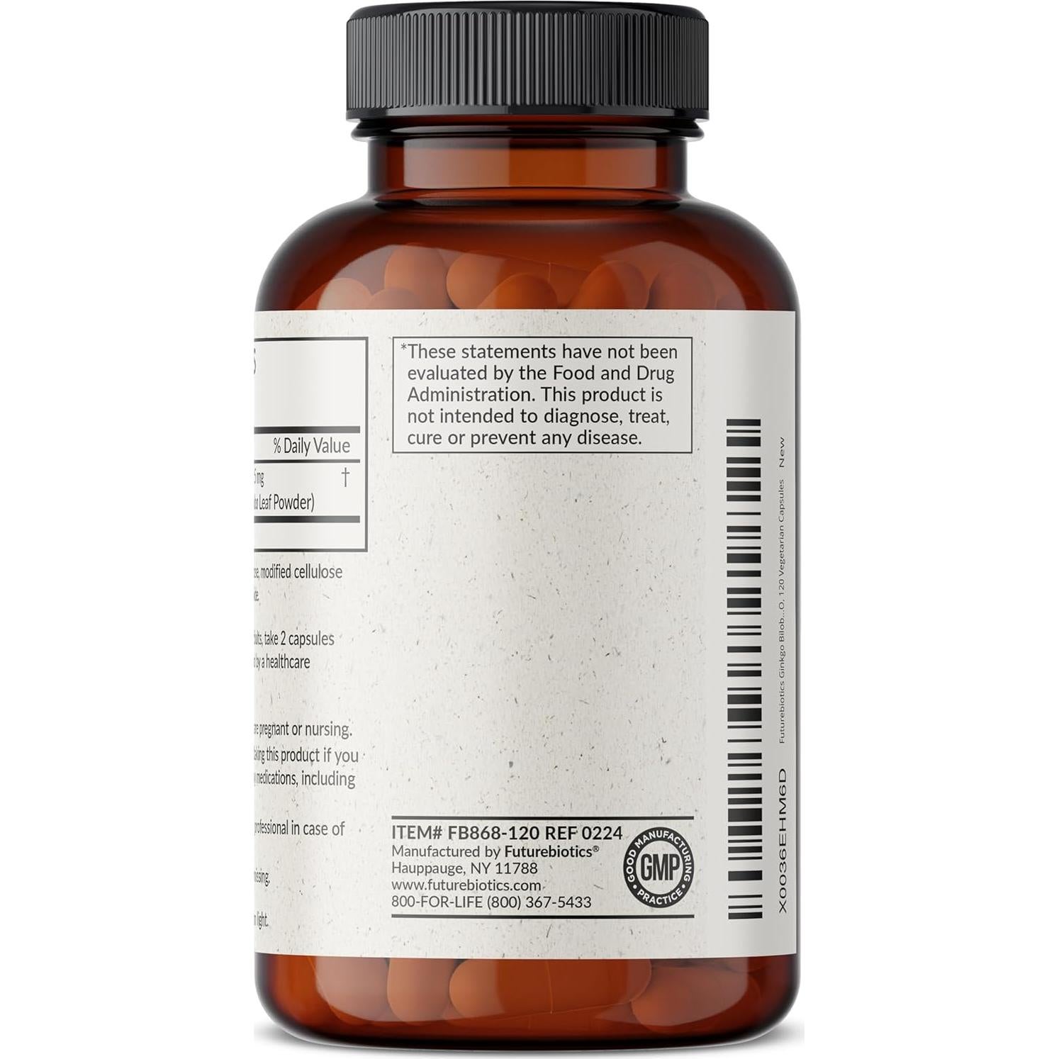 Ginkgo Biloba Extra Fuerte Futurebiotics 500mg 120 Cápsulas Veganas