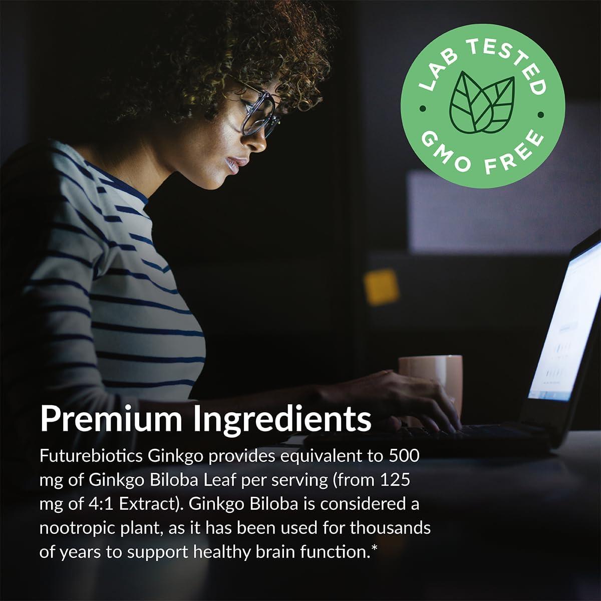 Ginkgo Biloba Extra Fuerte Futurebiotics 500mg 120 Cápsulas Veganas