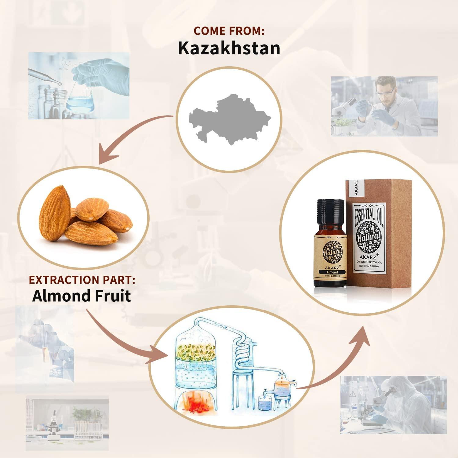 Aceite Esencial de Almendra Orgánico AKARZ 10ml para Cuidado Piel