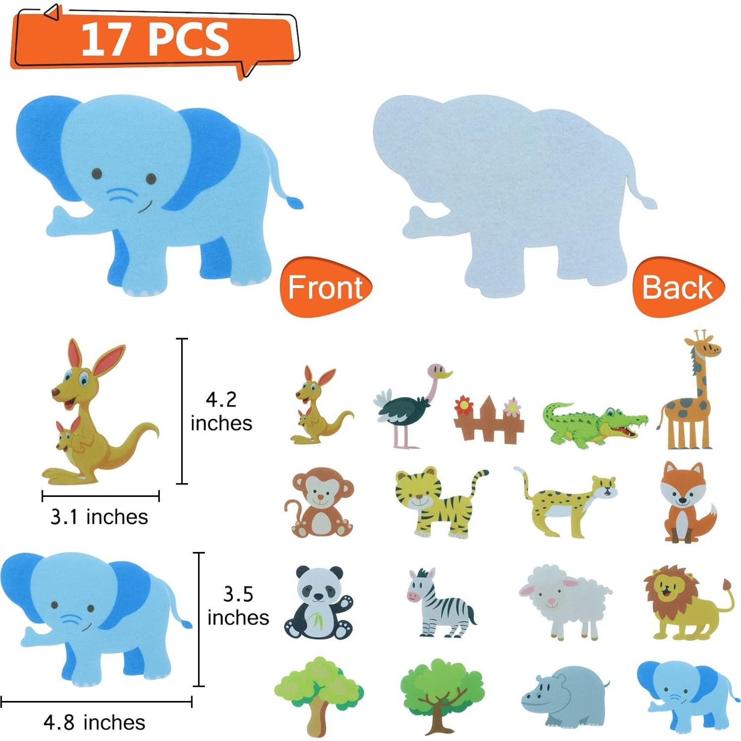 Conjunto de 17 Figuras de Animales en Fieltro BXI