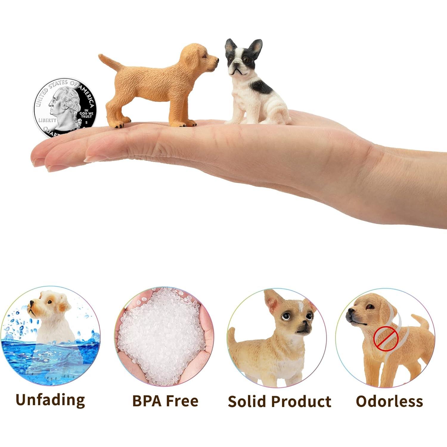 Toymany 12 Figuras de Perros de Plástico Realistas