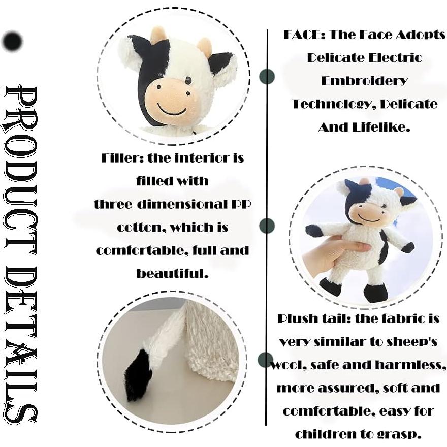Juguete de Peluche Vaca CHELEI2019 30cm Suave para Niños