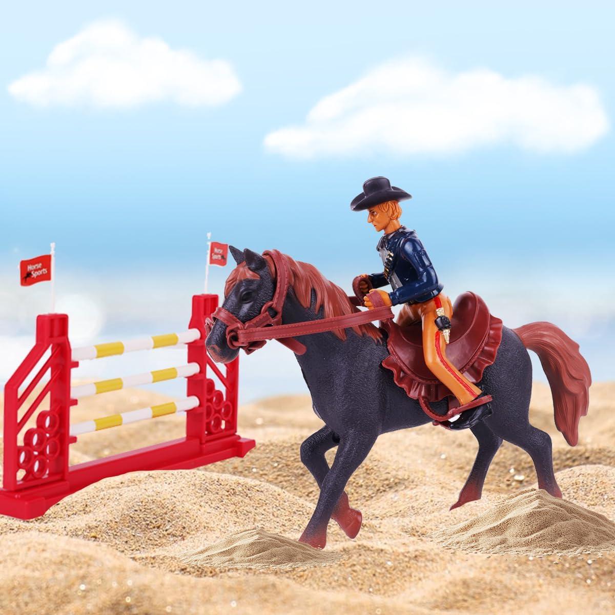 Set Juguetes Rodeo Oeste Peagprav Jinete y Caballo 12.7cm
