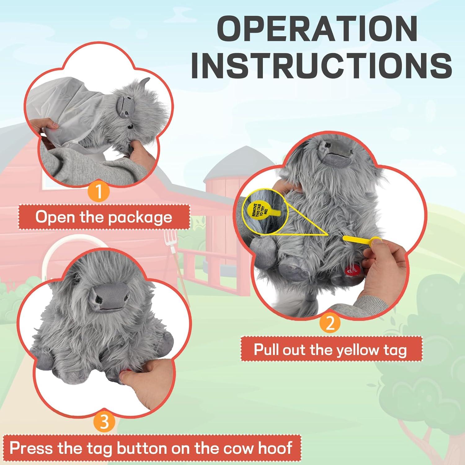 Peluche de Vaca Tonpect 25 cm con Sonido de Mugido