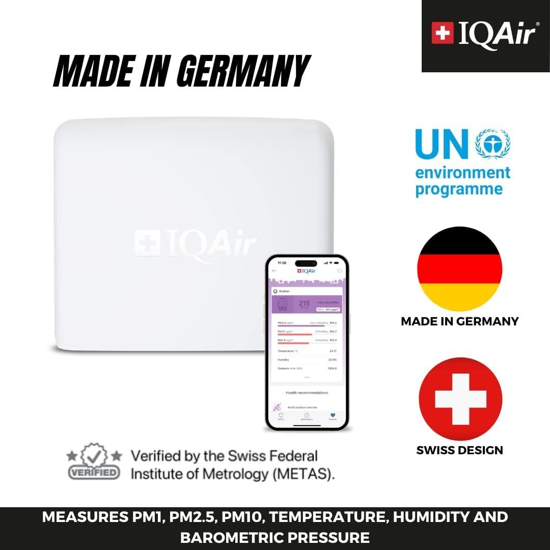 Paquete Monitor de Calidad del Aire IQAir AirVisual Pro y Outdoor