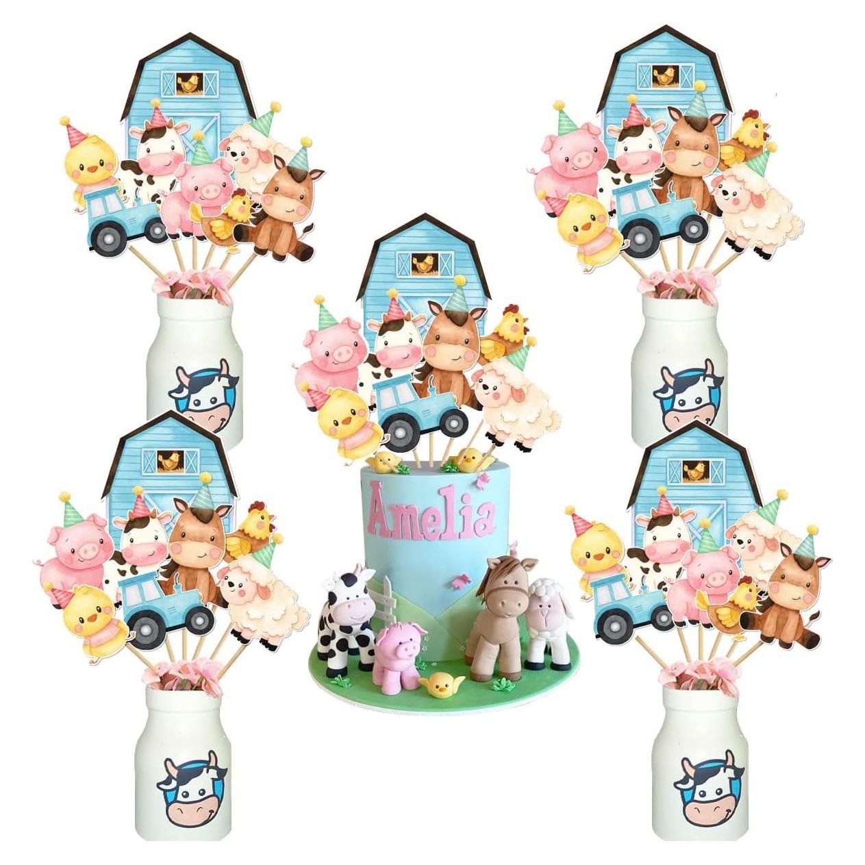 Adornos de Mesa de Animales de Granja Kreatwow 24 Piezas