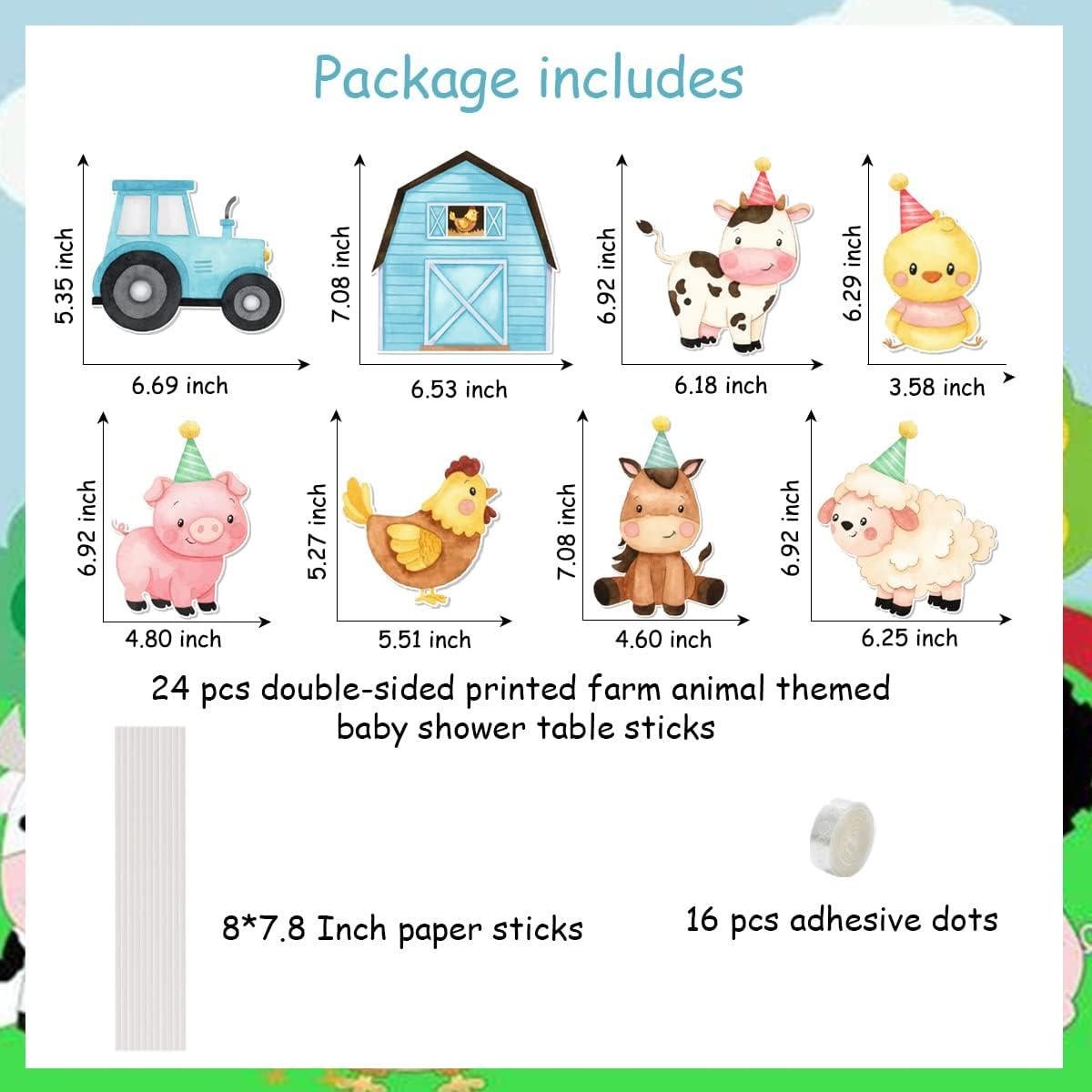 Adornos de Mesa de Animales de Granja Kreatwow 24 Piezas