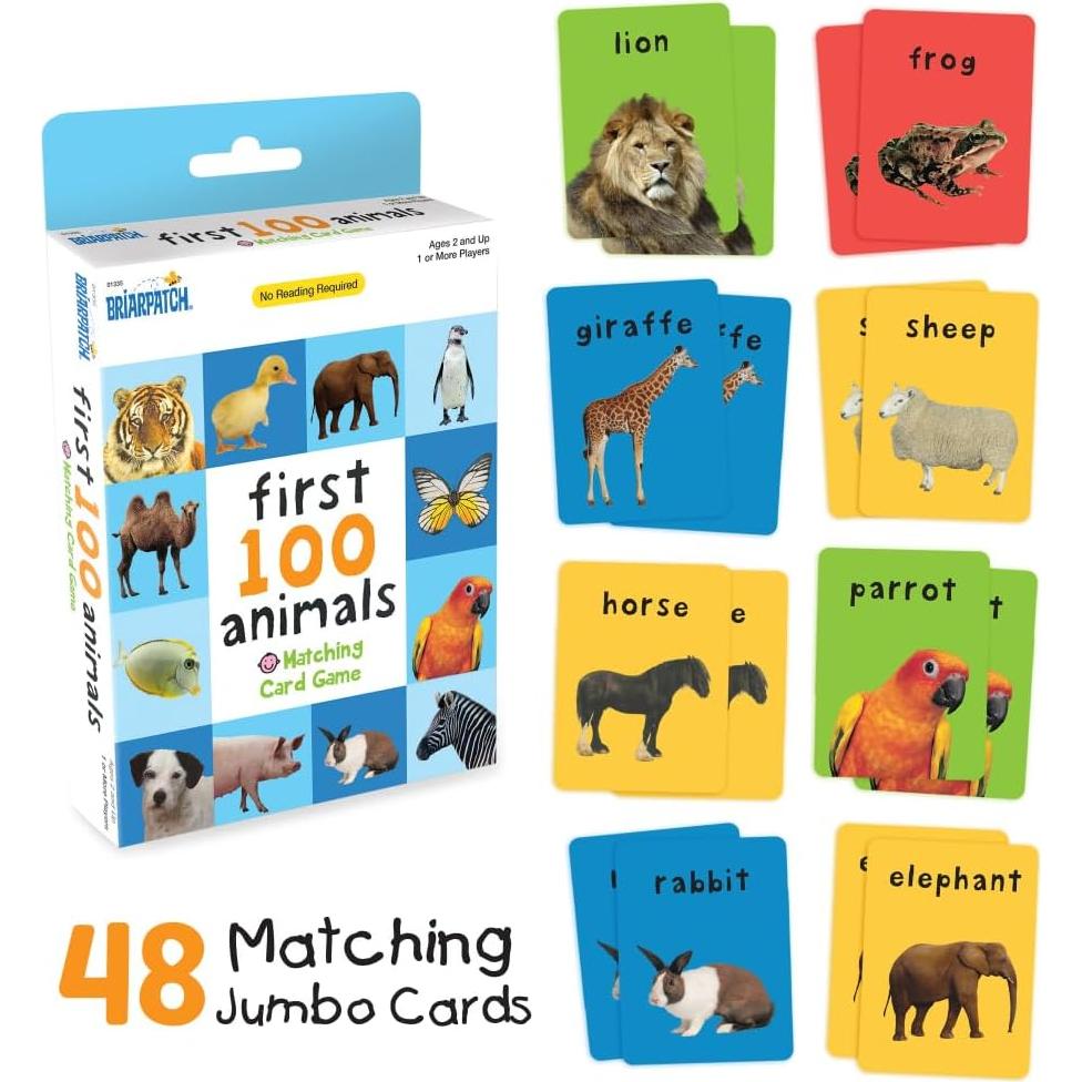 Juego de Cartas Briarpatch Primeros 100 Animales 2+ Años