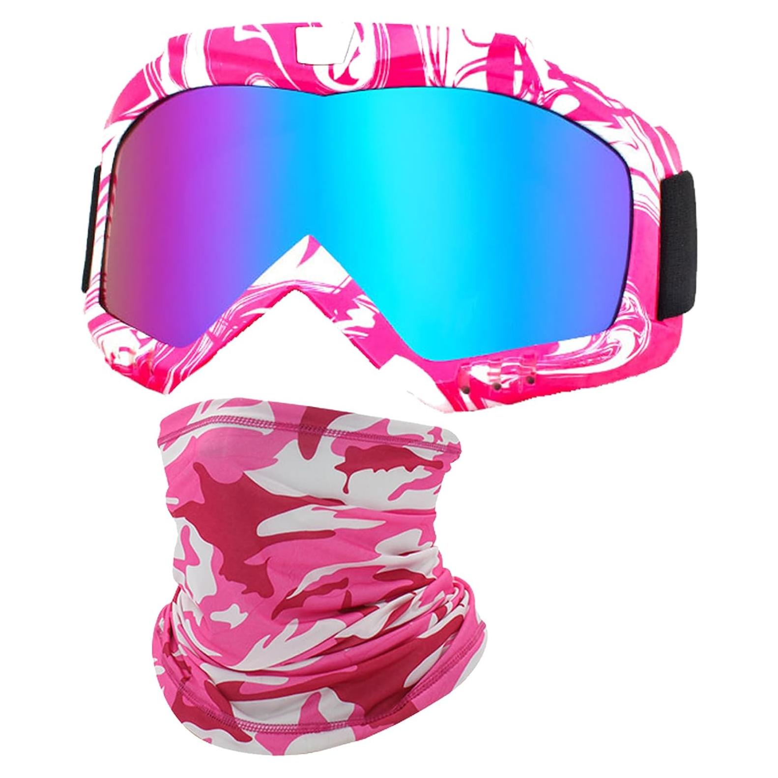 Gafas de Motocross Immoono OTG Anti UV con Gaiter para Mujeres