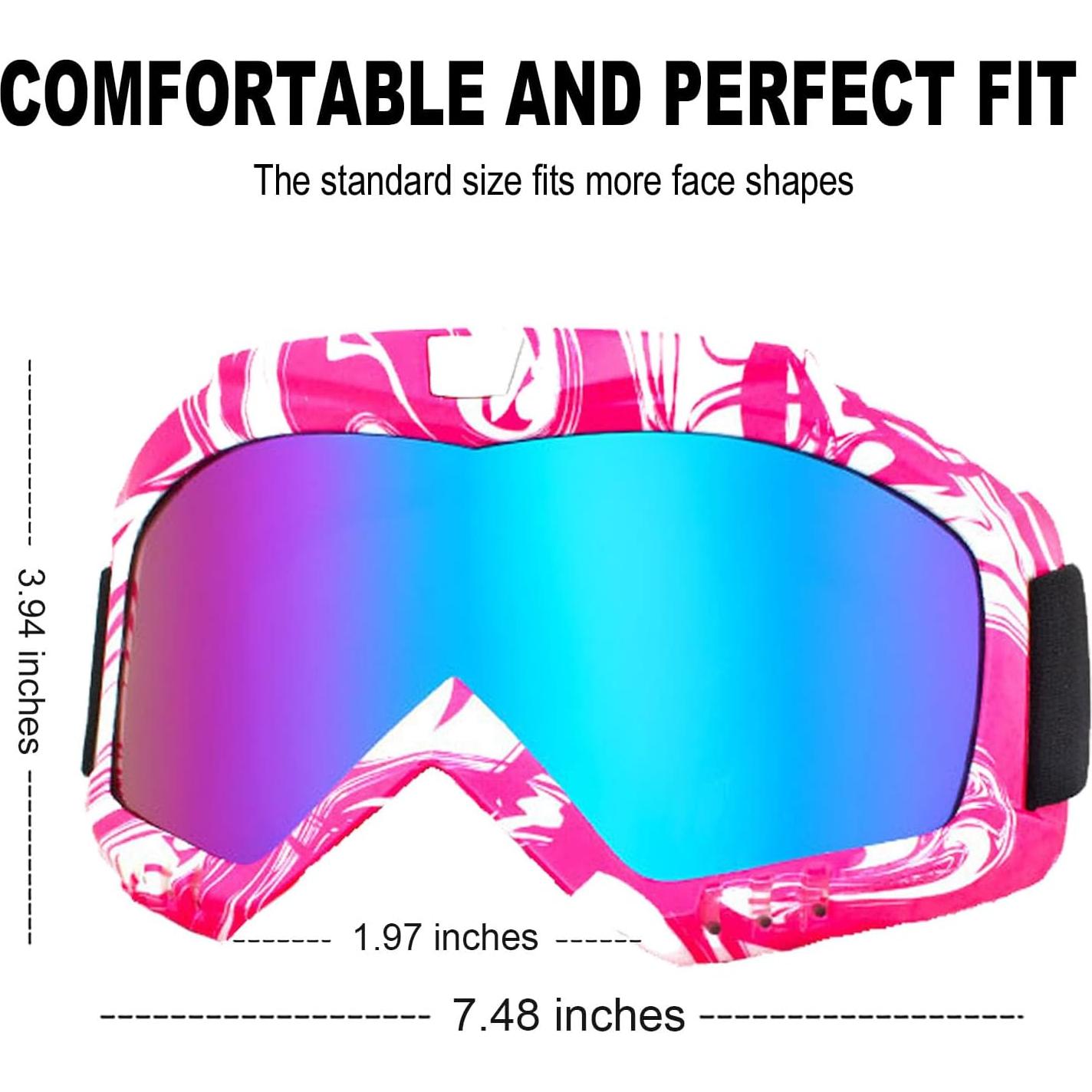 Gafas de Motocross Immoono OTG Anti UV con Gaiter para Mujeres