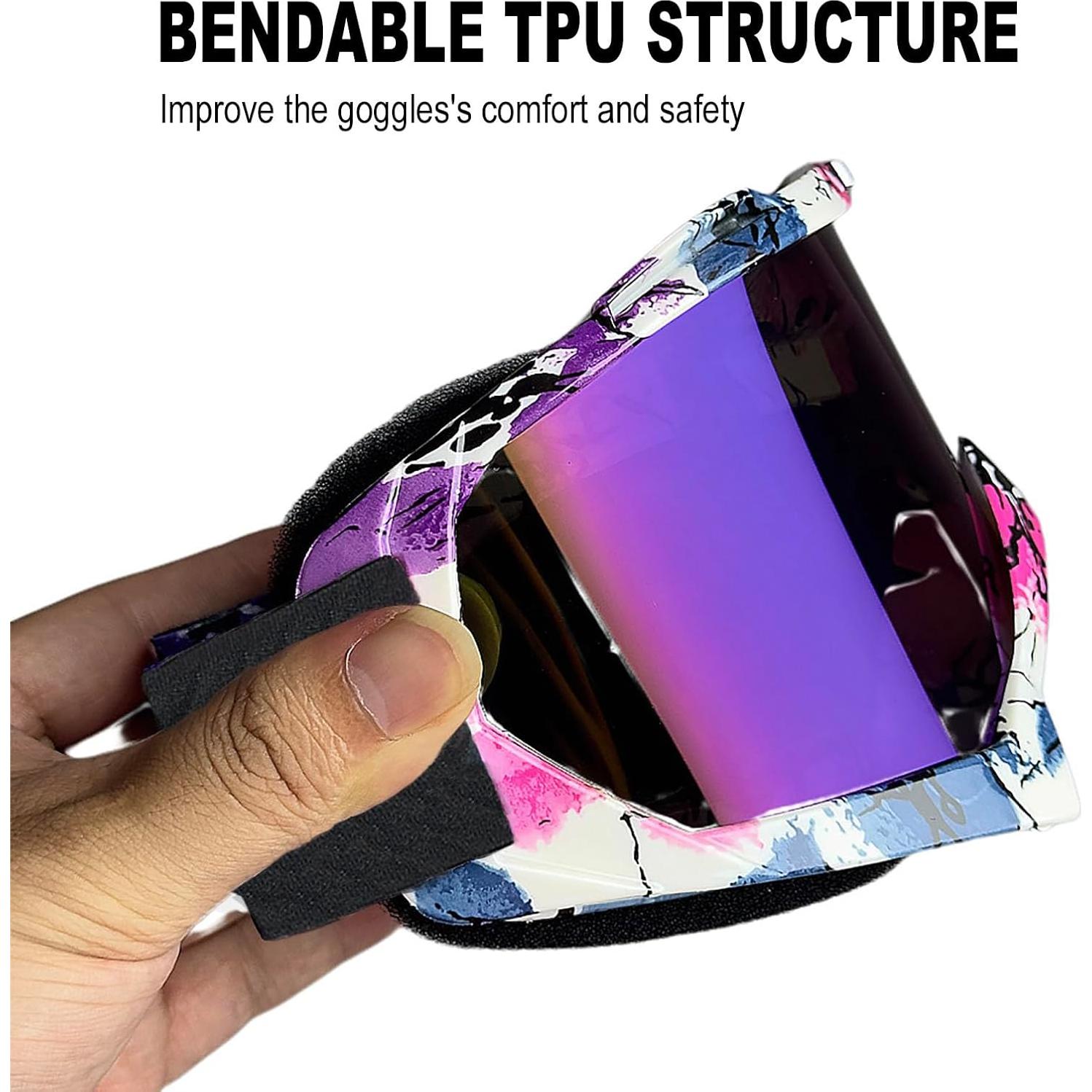 Gafas de Motocross Immoono OTG Anti UV con Gaiter para Mujeres