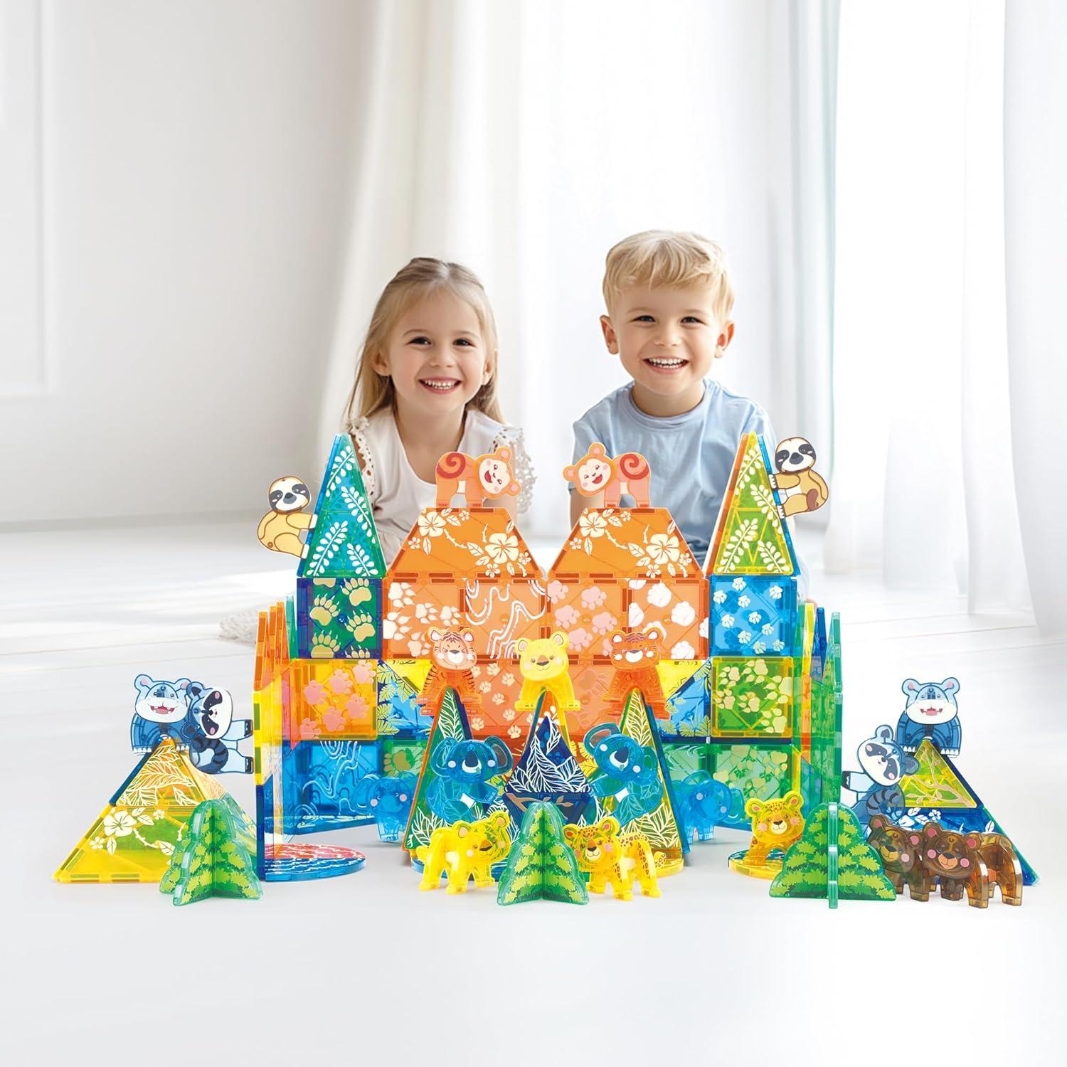 Juego de 108 Piezas Azulejos Magnéticos Animales MEGAGONTILES