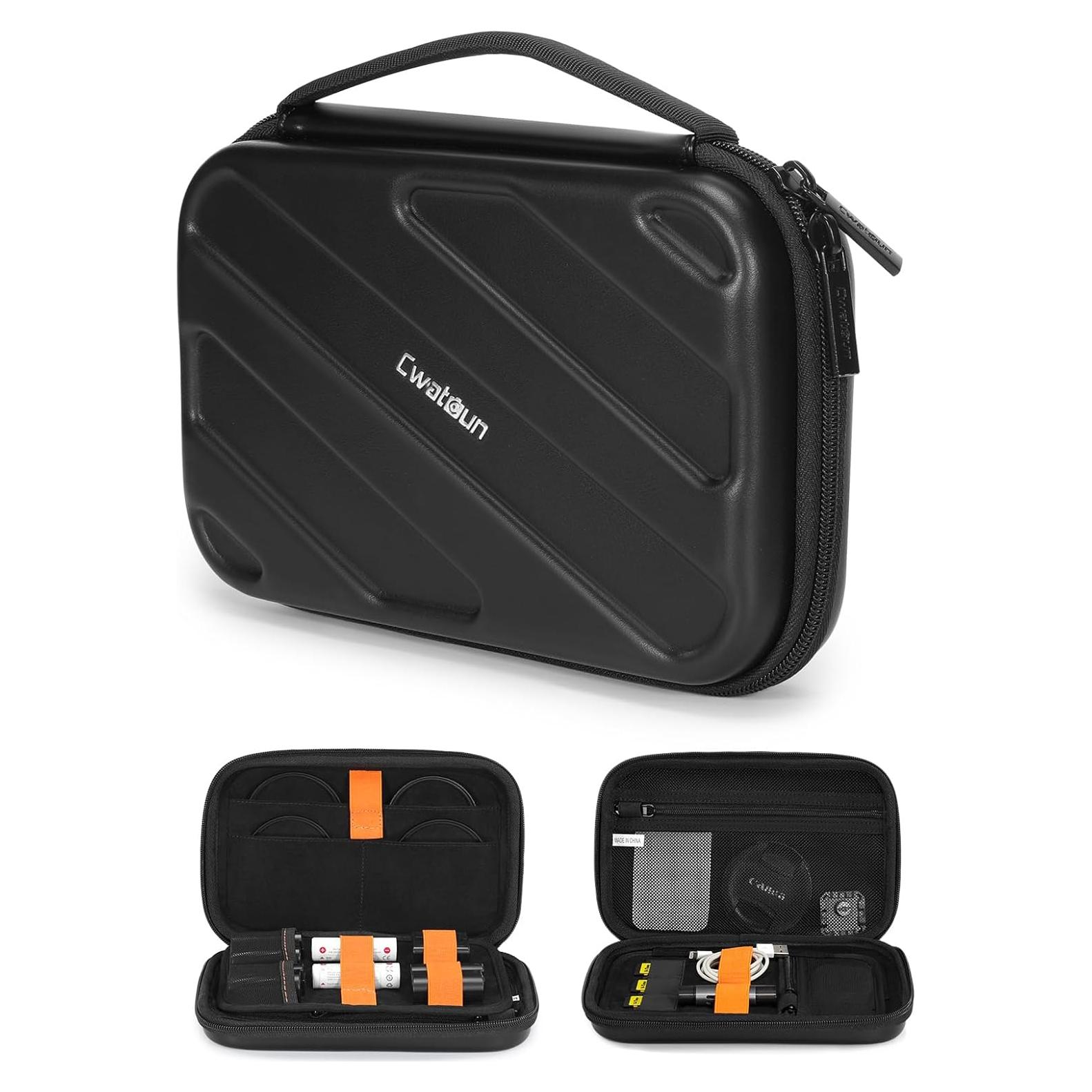 Funda de Accesorios de Cámara Cwatcun Mediana Negra Impermeable