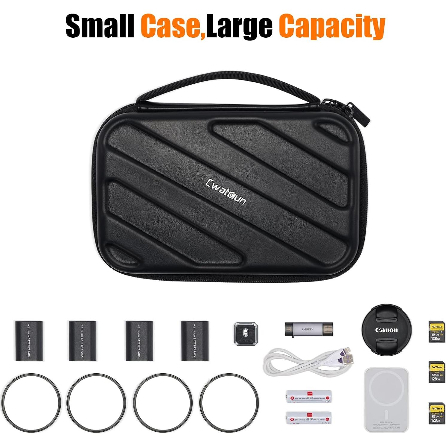 Funda de Accesorios de Cámara Cwatcun Mediana Negra Impermeable