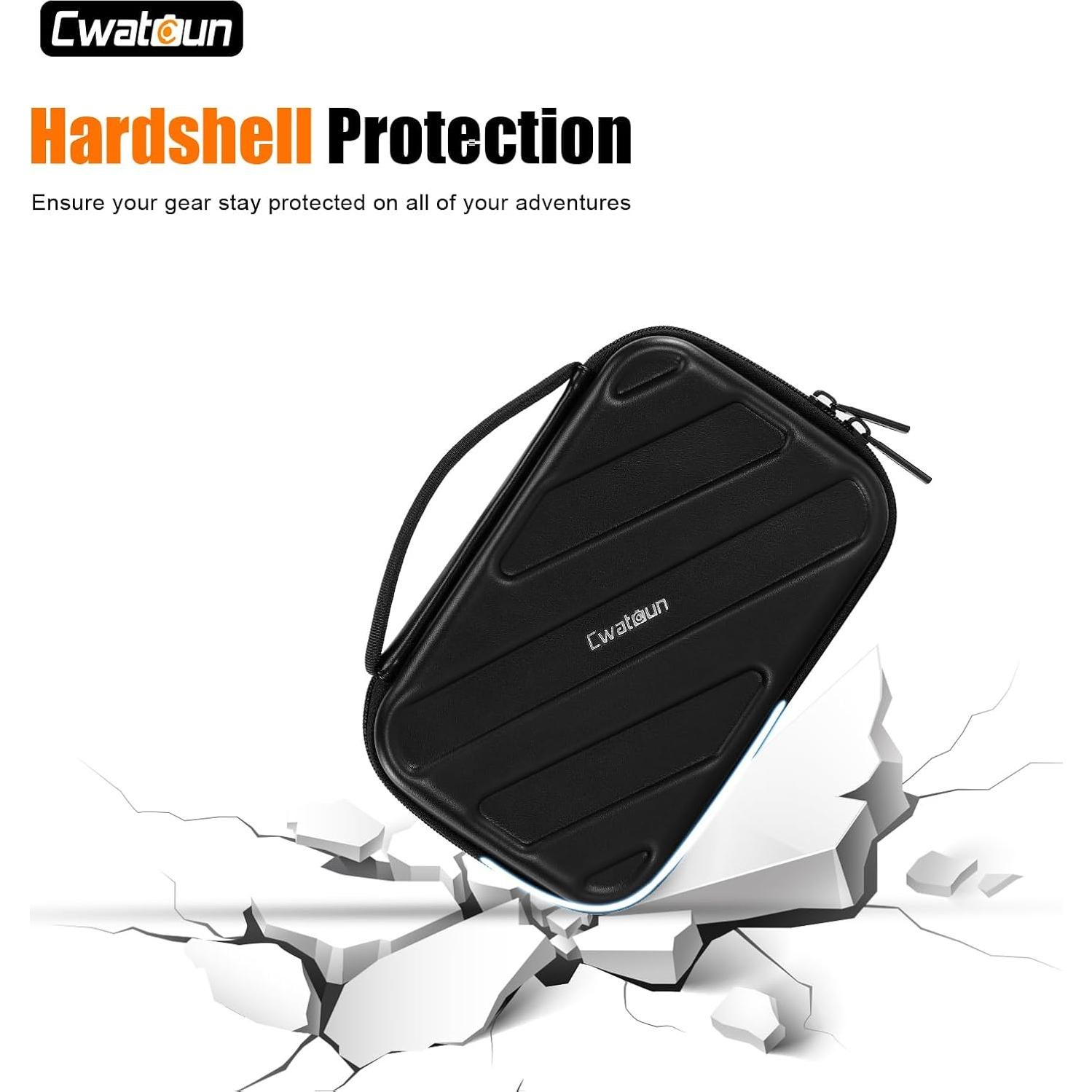 Funda de Accesorios de Cámara Cwatcun Mediana Negra Impermeable