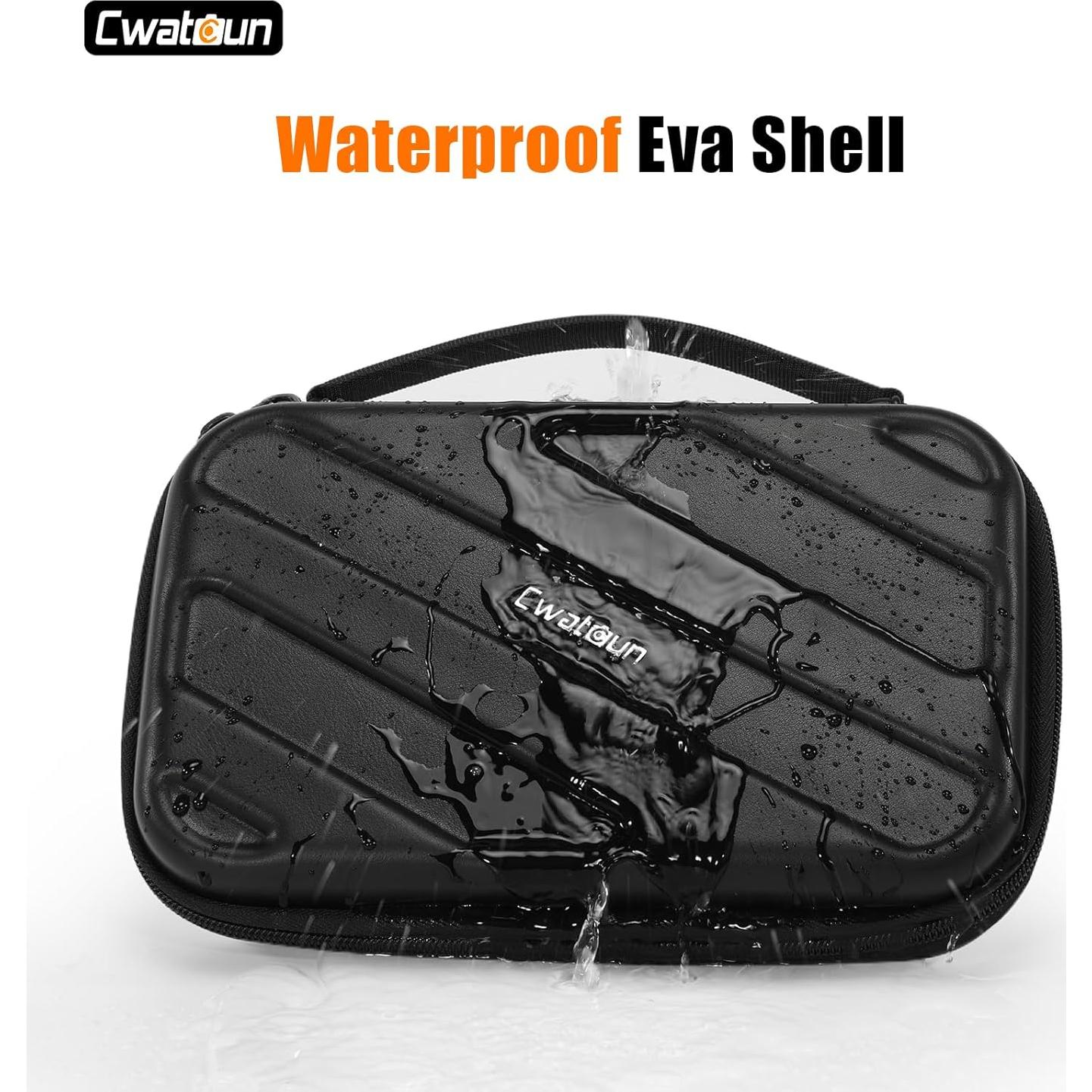 Funda de Accesorios de Cámara Cwatcun Mediana Negra Impermeable