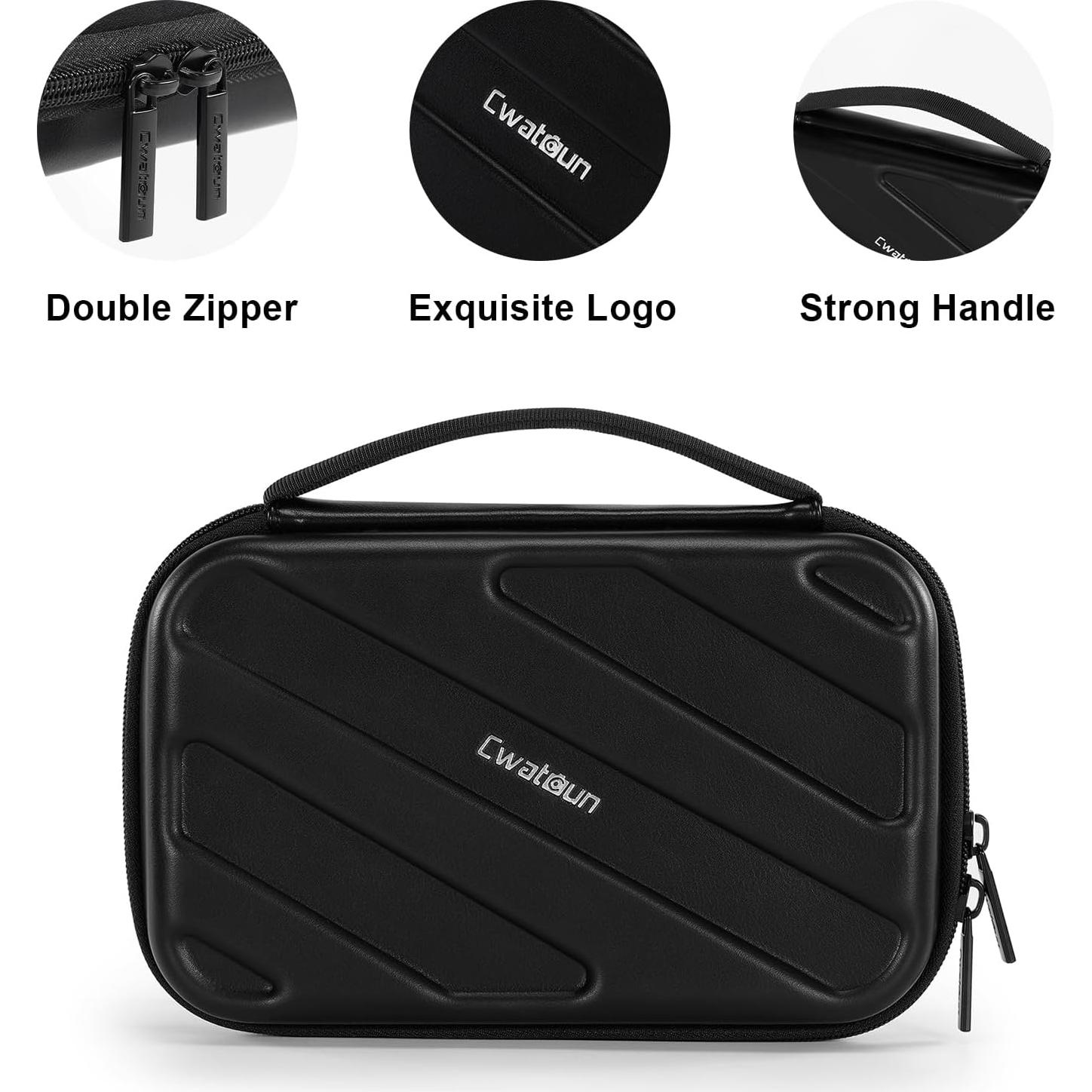 Funda de Accesorios de Cámara Cwatcun Mediana Negra Impermeable