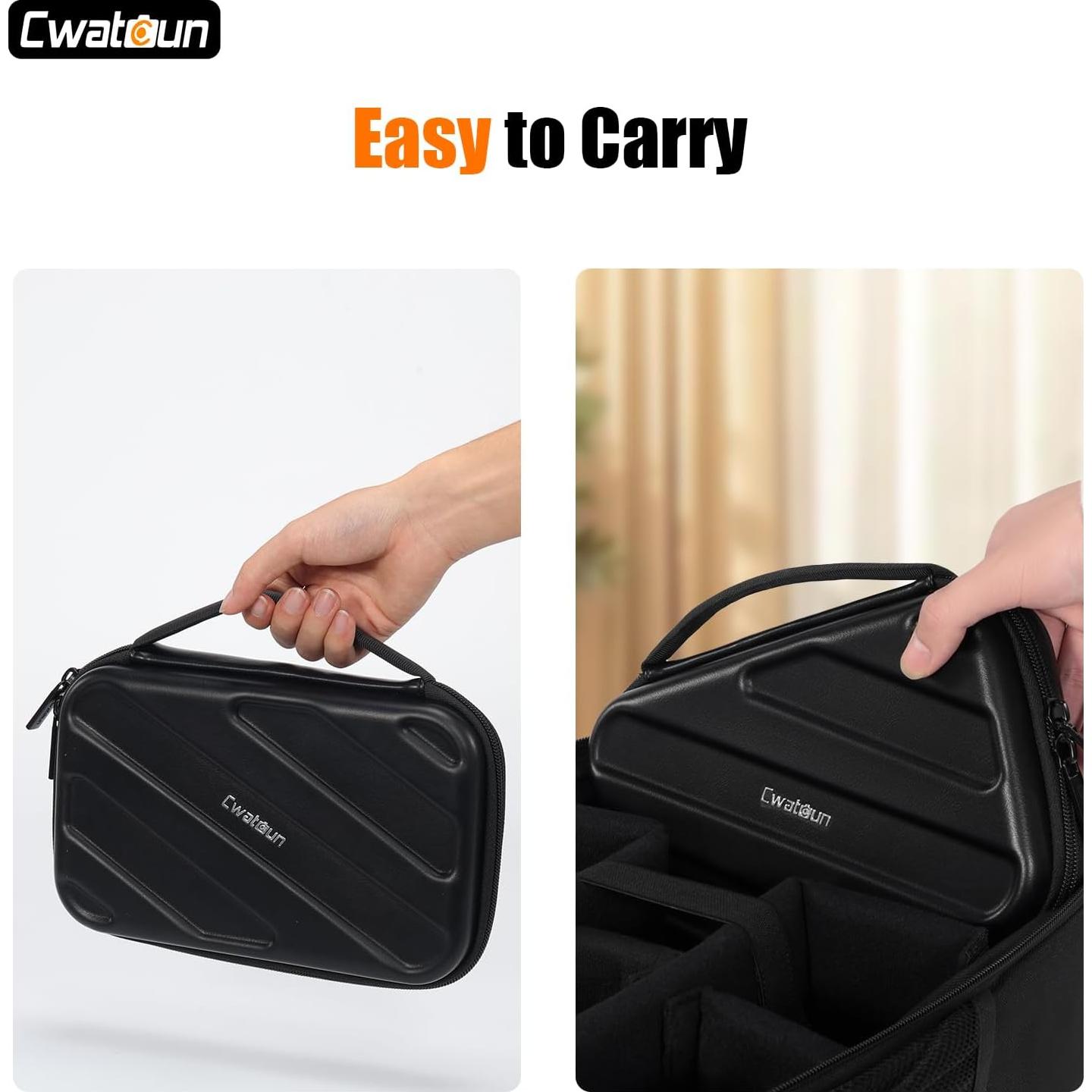 Funda de Accesorios de Cámara Cwatcun Mediana Negra Impermeable