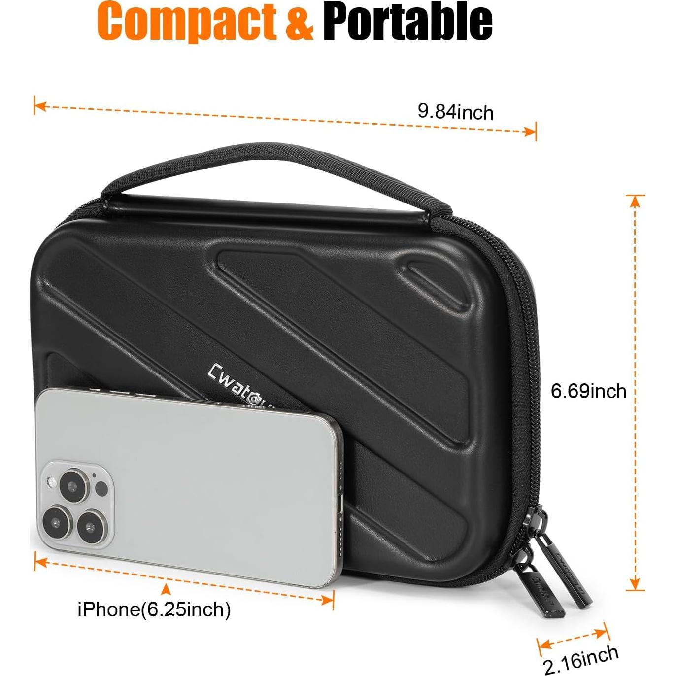 Funda de Accesorios de Cámara Cwatcun Mediana Negra Impermeable