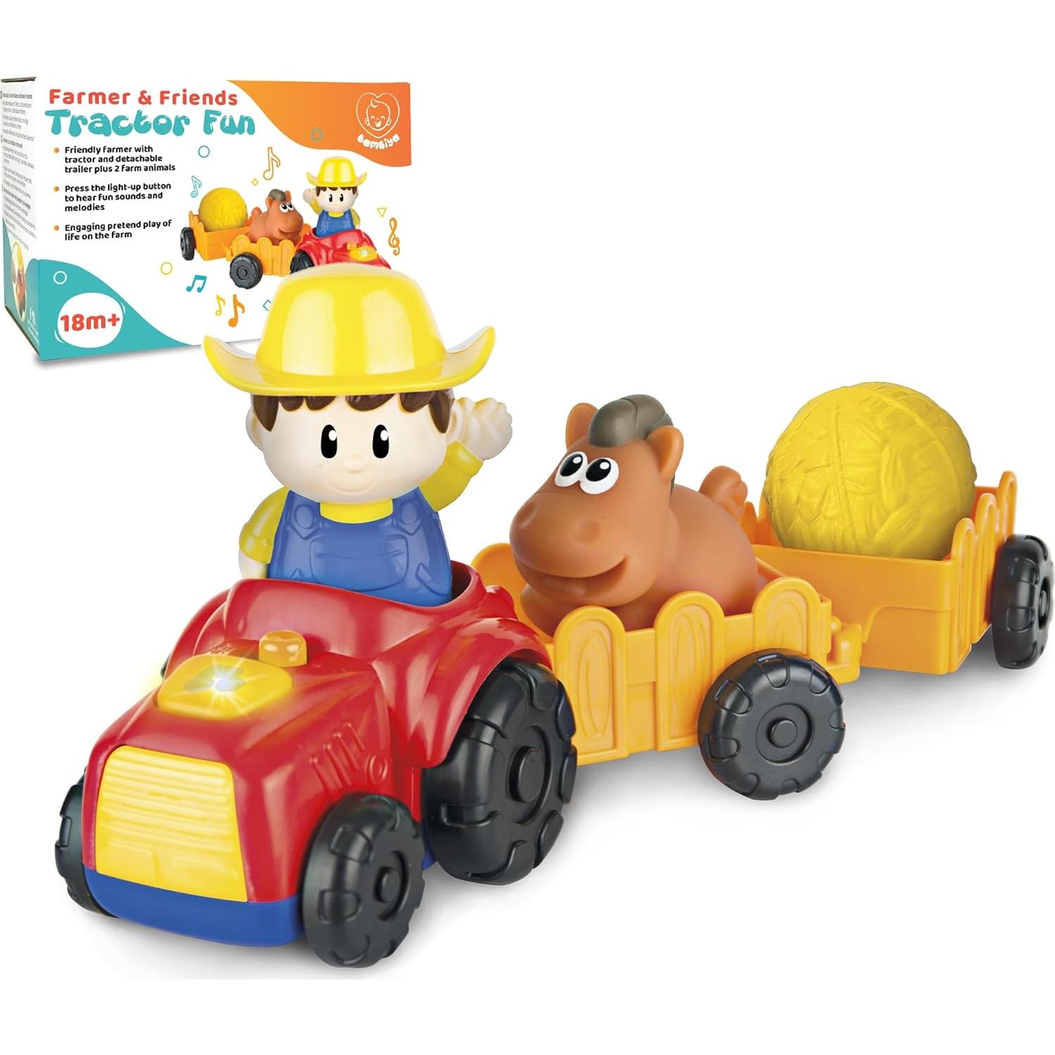 Tractor de Juguete Bambiya con Granjero y Animales 8.5x31.5cm