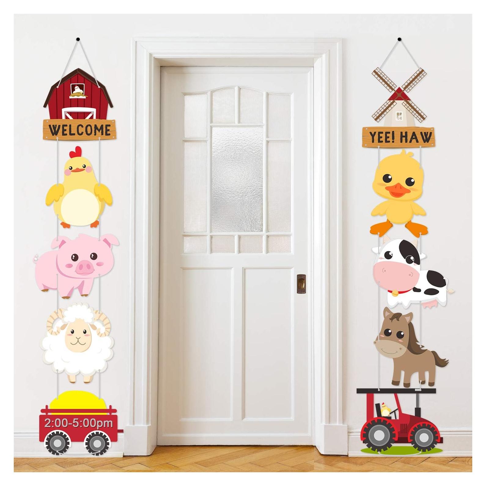 Decoraciones de Fiesta de Animales de Granja Blulu - 10 Piezas