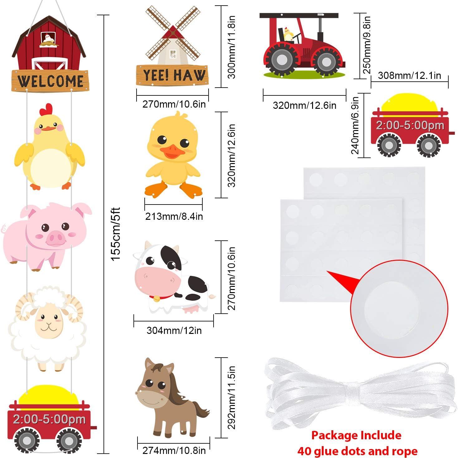 Decoraciones de Fiesta de Animales de Granja Blulu - 10 Piezas