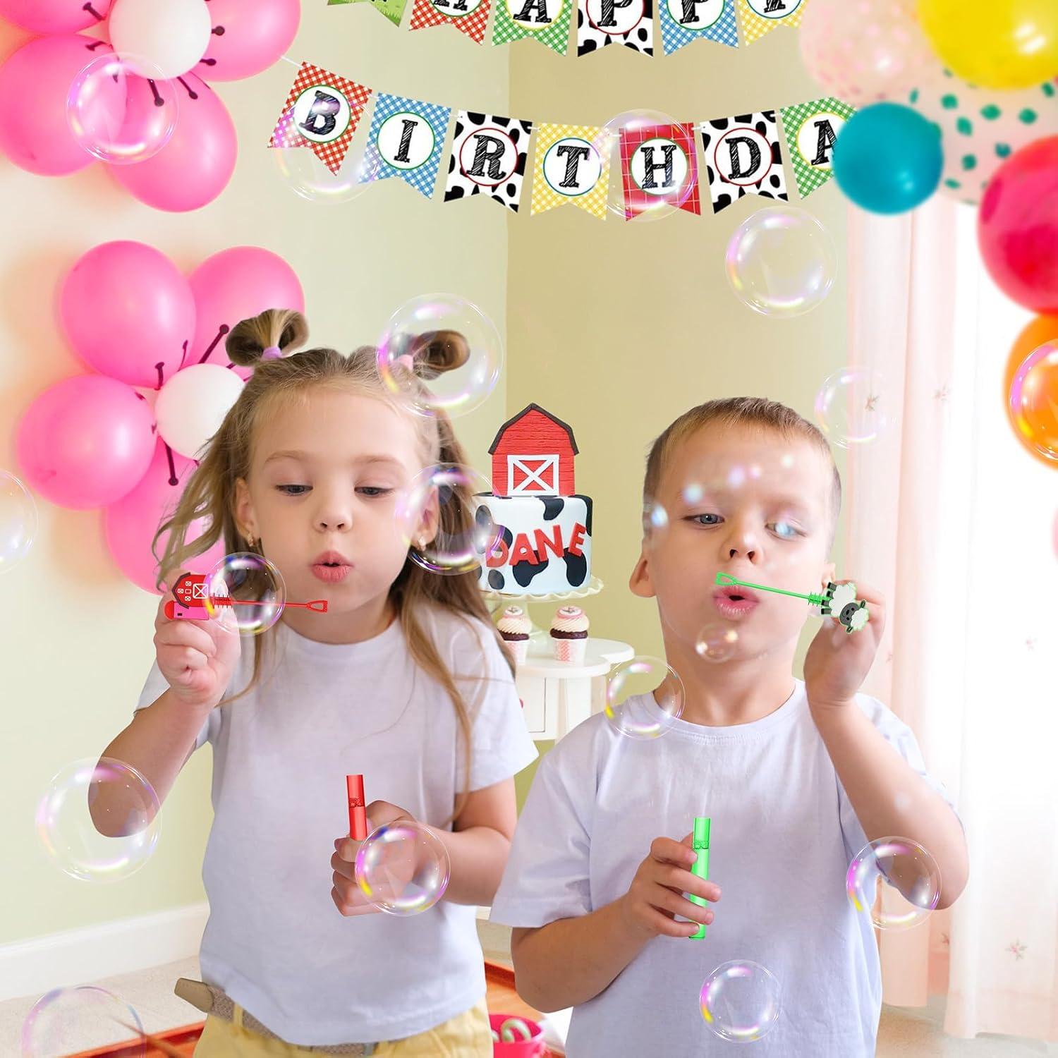 24 Varitas de Burbujas Animales de Granja AFZMON