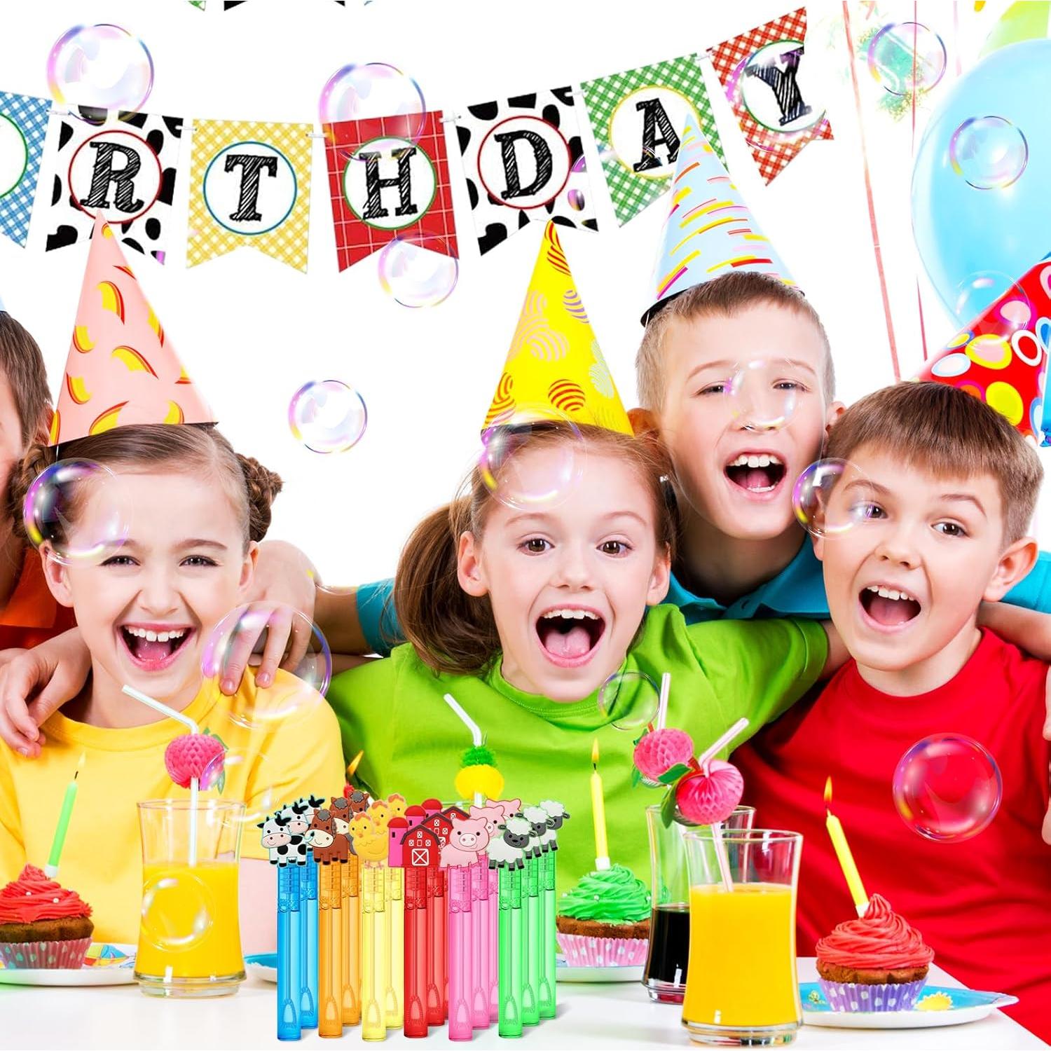 24 Varitas de Burbujas Animales de Granja AFZMON