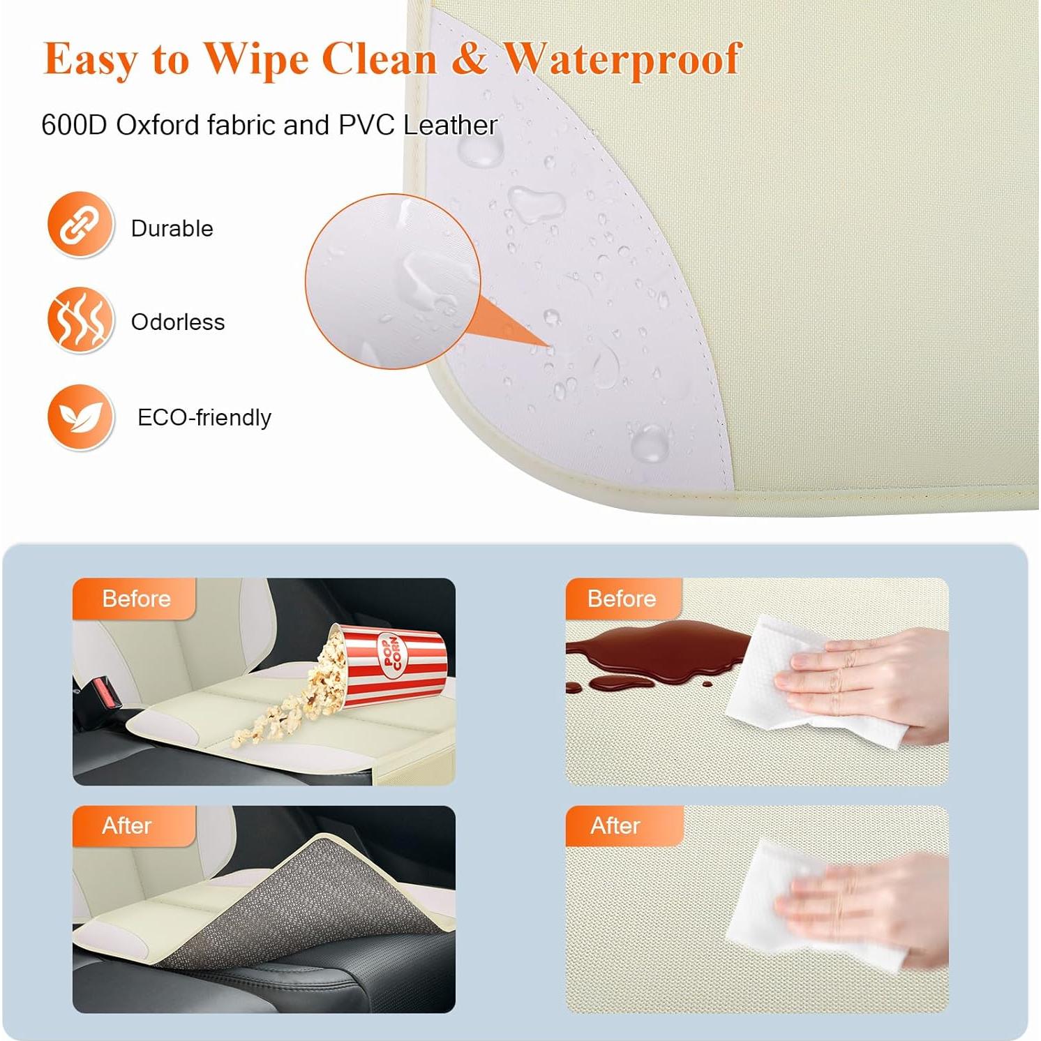 Protector de Asiento de Coche OCCKAI Beige Universal Impermeable