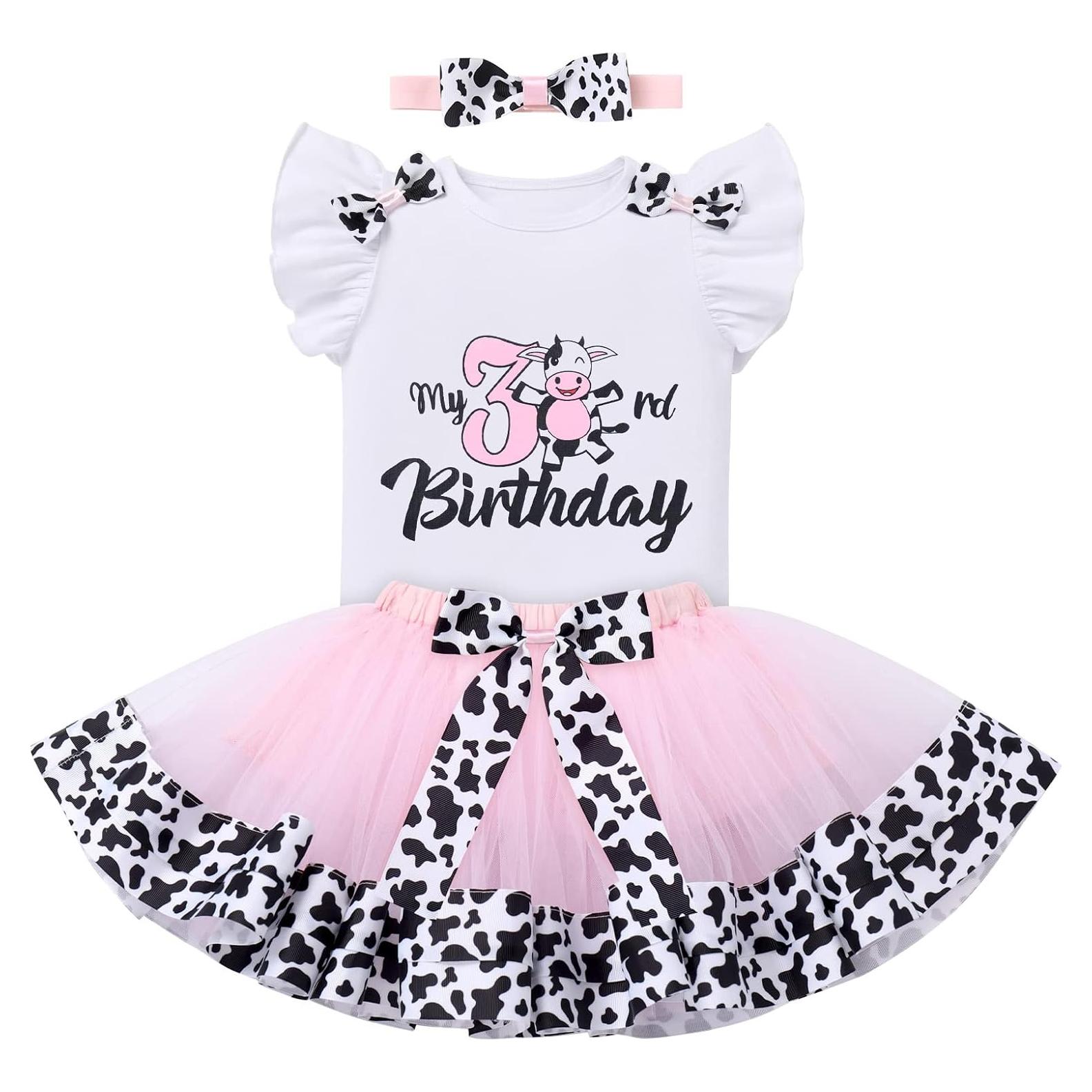 Conjunto Cake Smash Niña 1er Cumpleaños Vaca IBTOM CASTLE