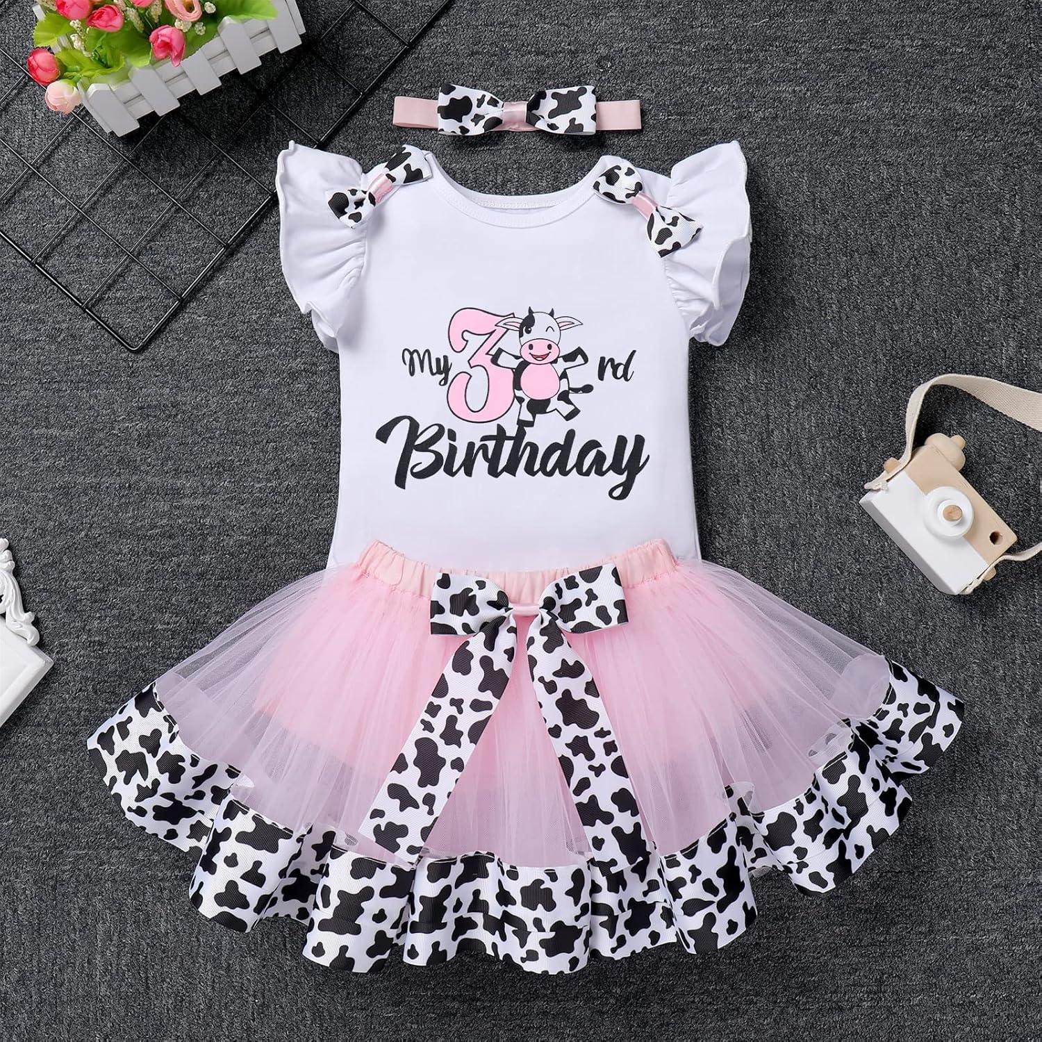 Conjunto Cake Smash Niña 1er Cumpleaños Vaca IBTOM CASTLE