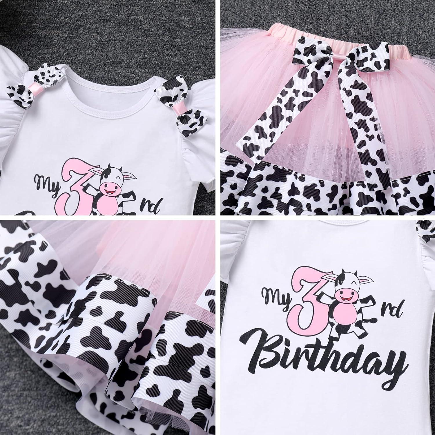 Conjunto Cake Smash Niña 1er Cumpleaños Vaca IBTOM CASTLE