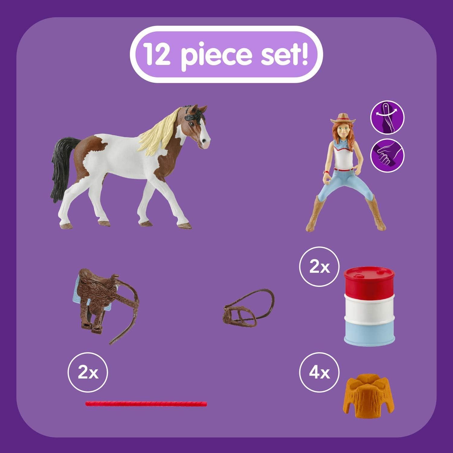 Set de Caballo Schleich Hannah 12 Piezas Rodeo Juguete